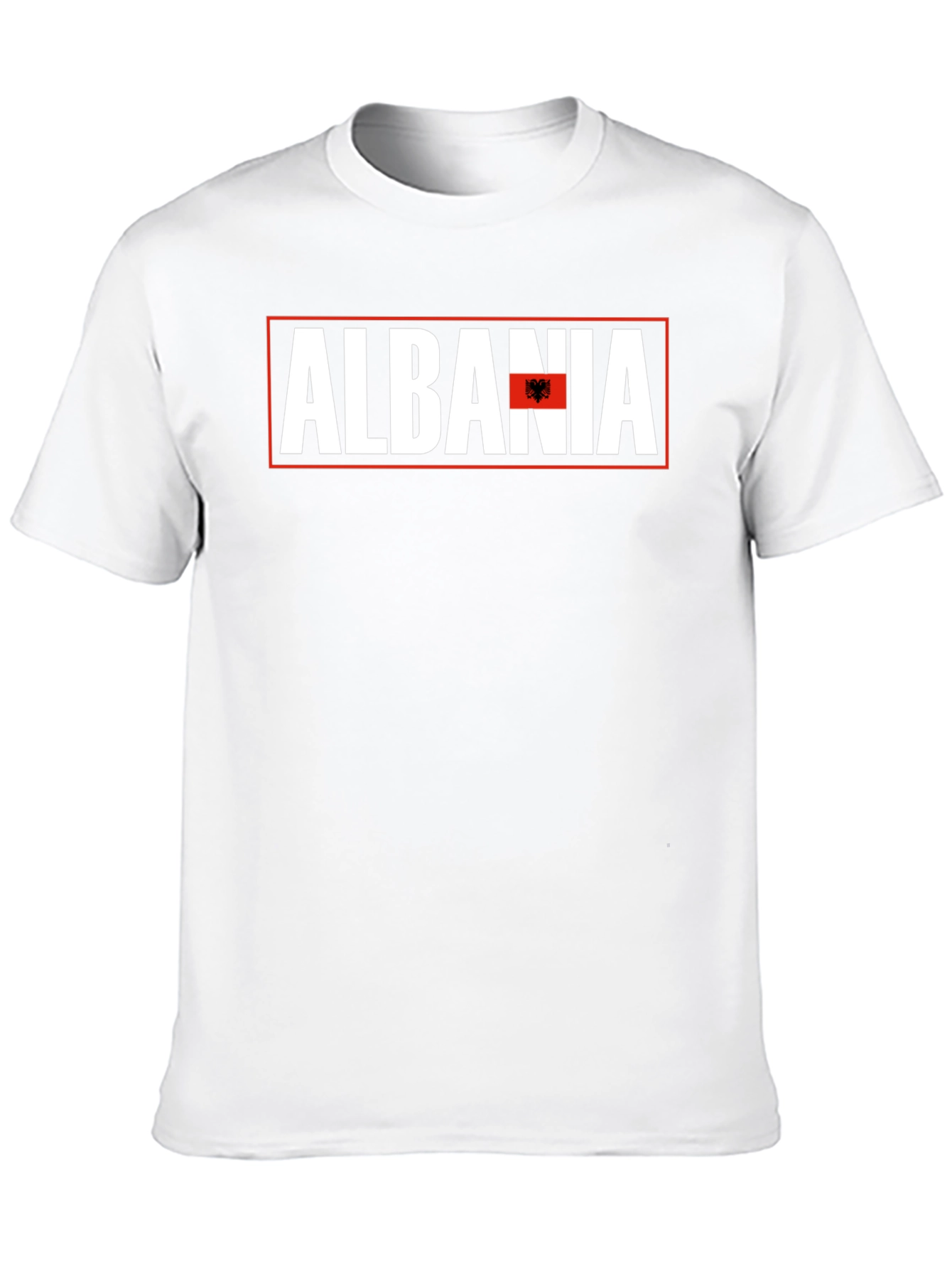 Albania Flag Graphic T-Shirt - Mens Black Tee