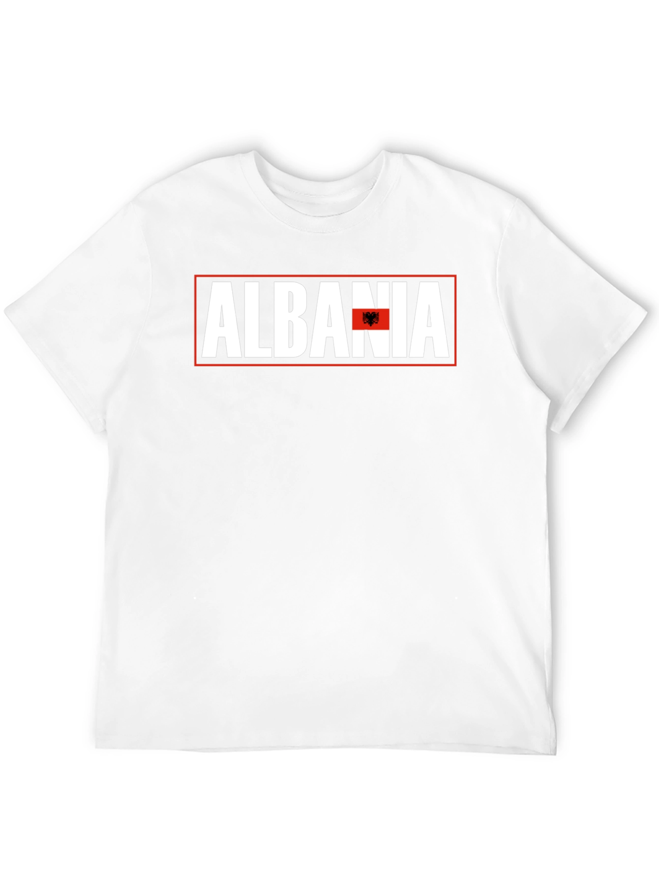Albania Flag Graphic T-Shirt - Mens Black Tee