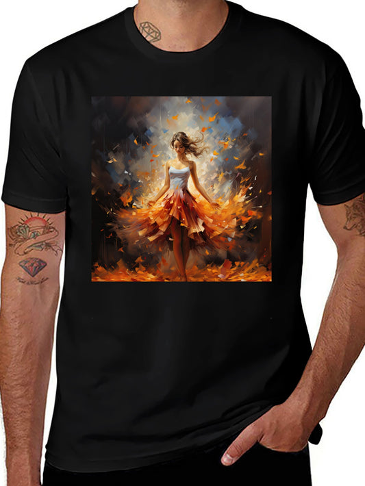 Woman in Autumn Dress T-Shirt