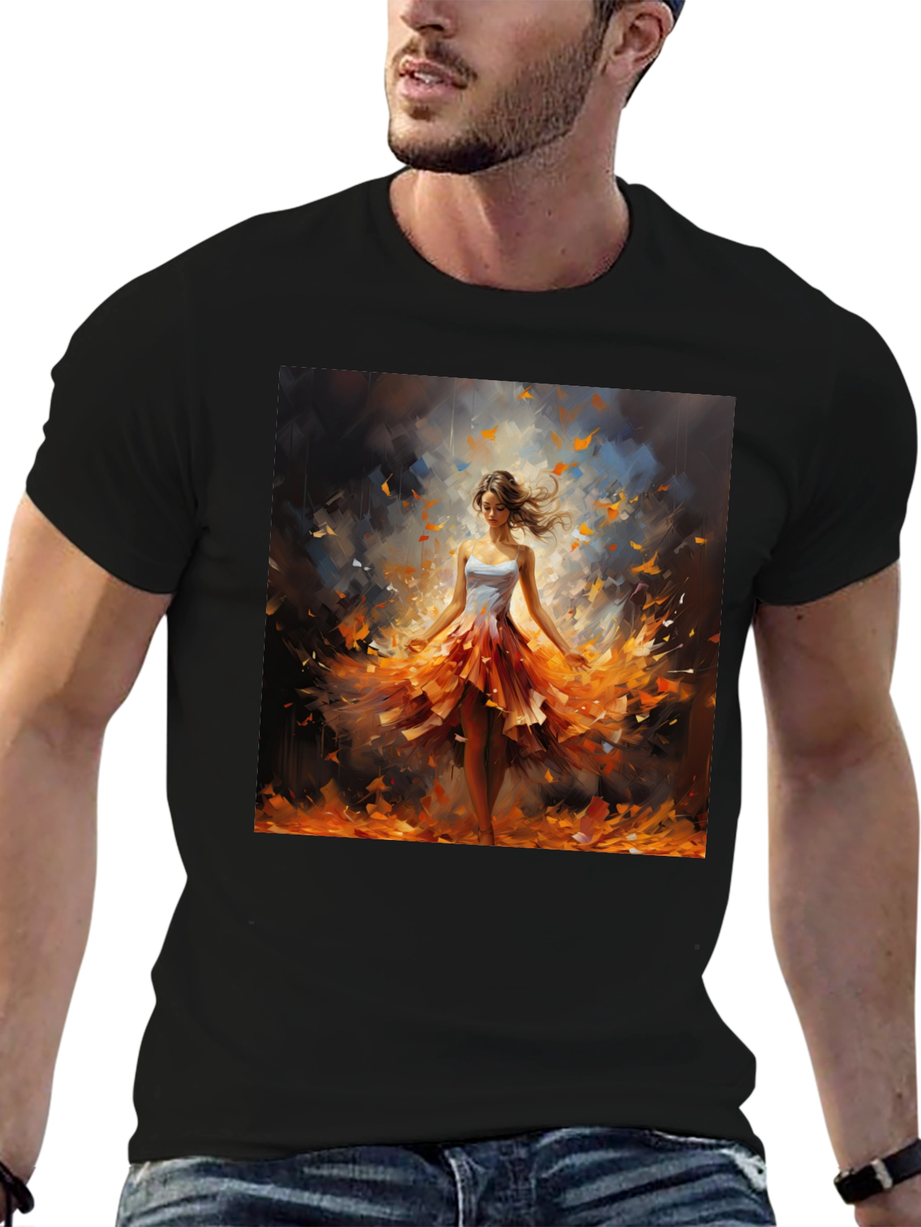 Woman in Autumn Dress T-Shirt