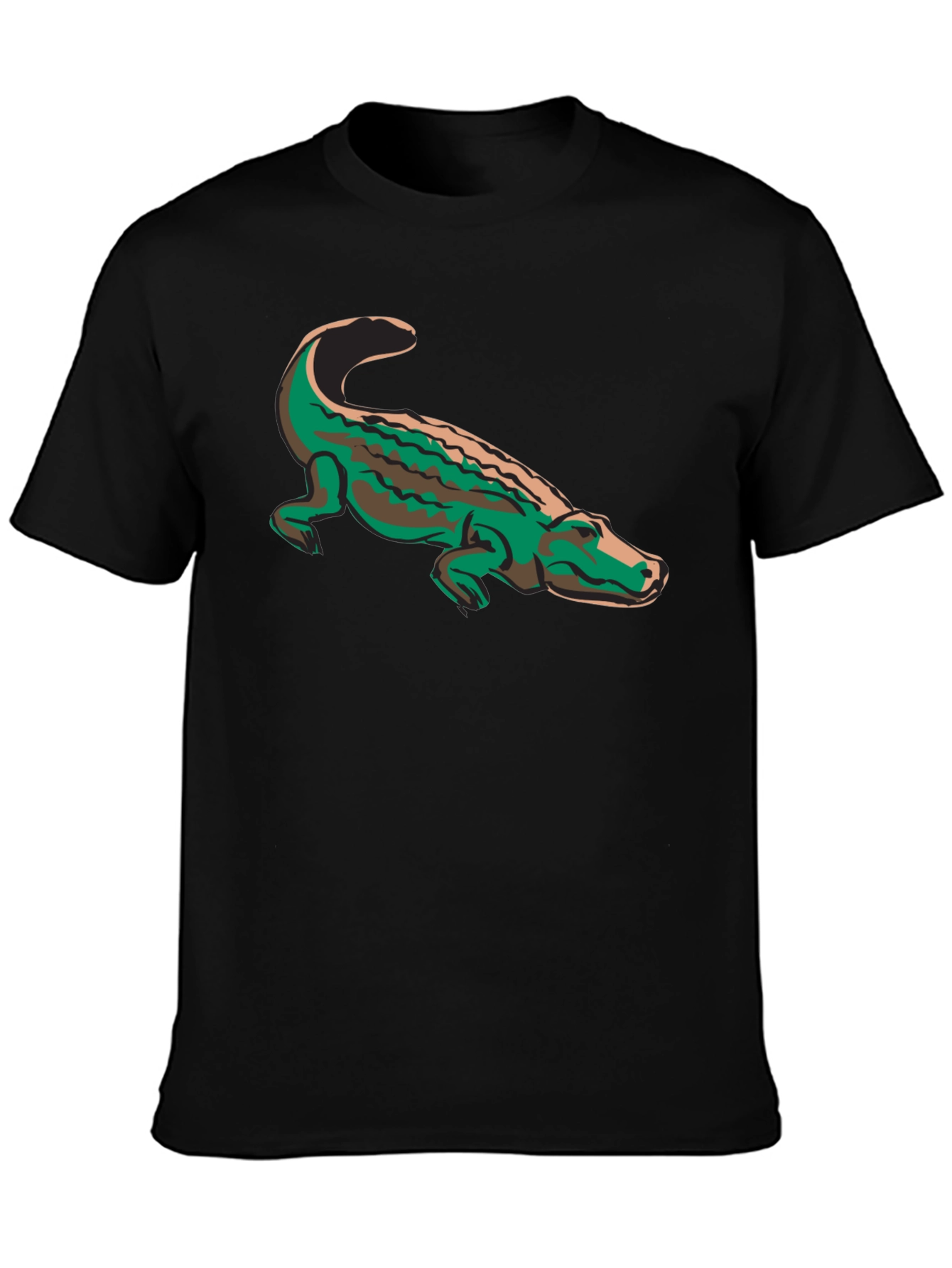 Alligator Graphic Print Black Tee