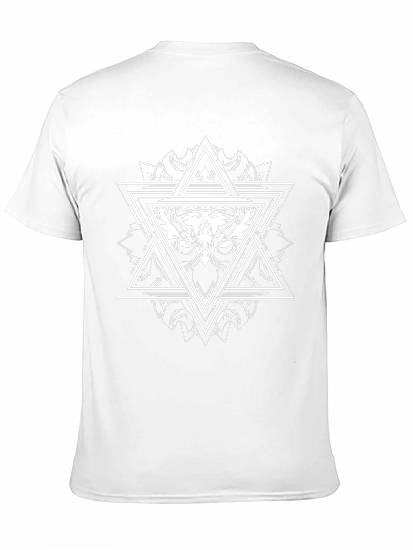 Geometric Owl Graphic Tee - Black Cotton Blend