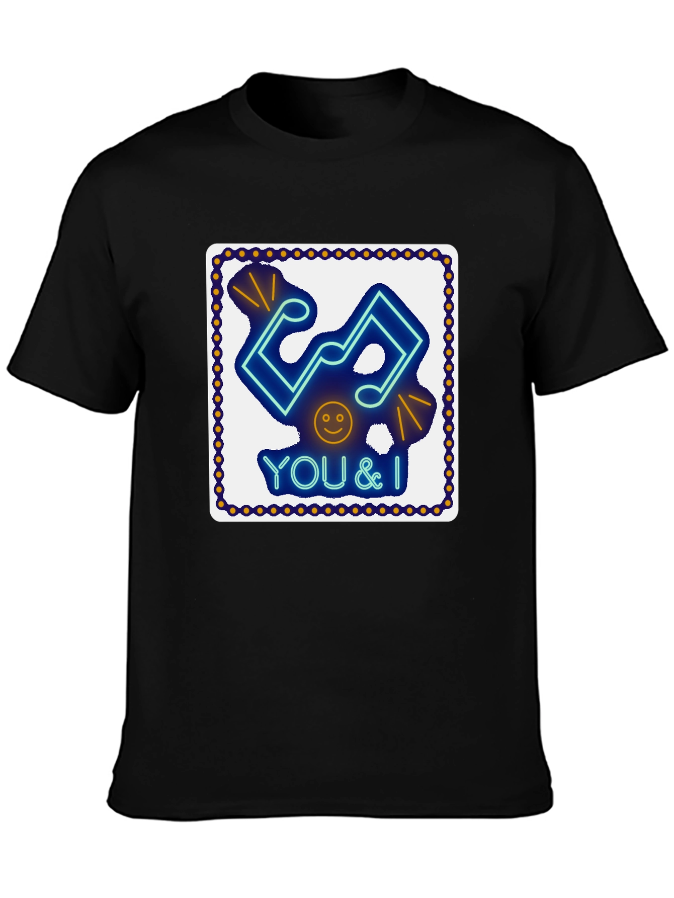 Neon Music Notes T-Shirt - You & I Design