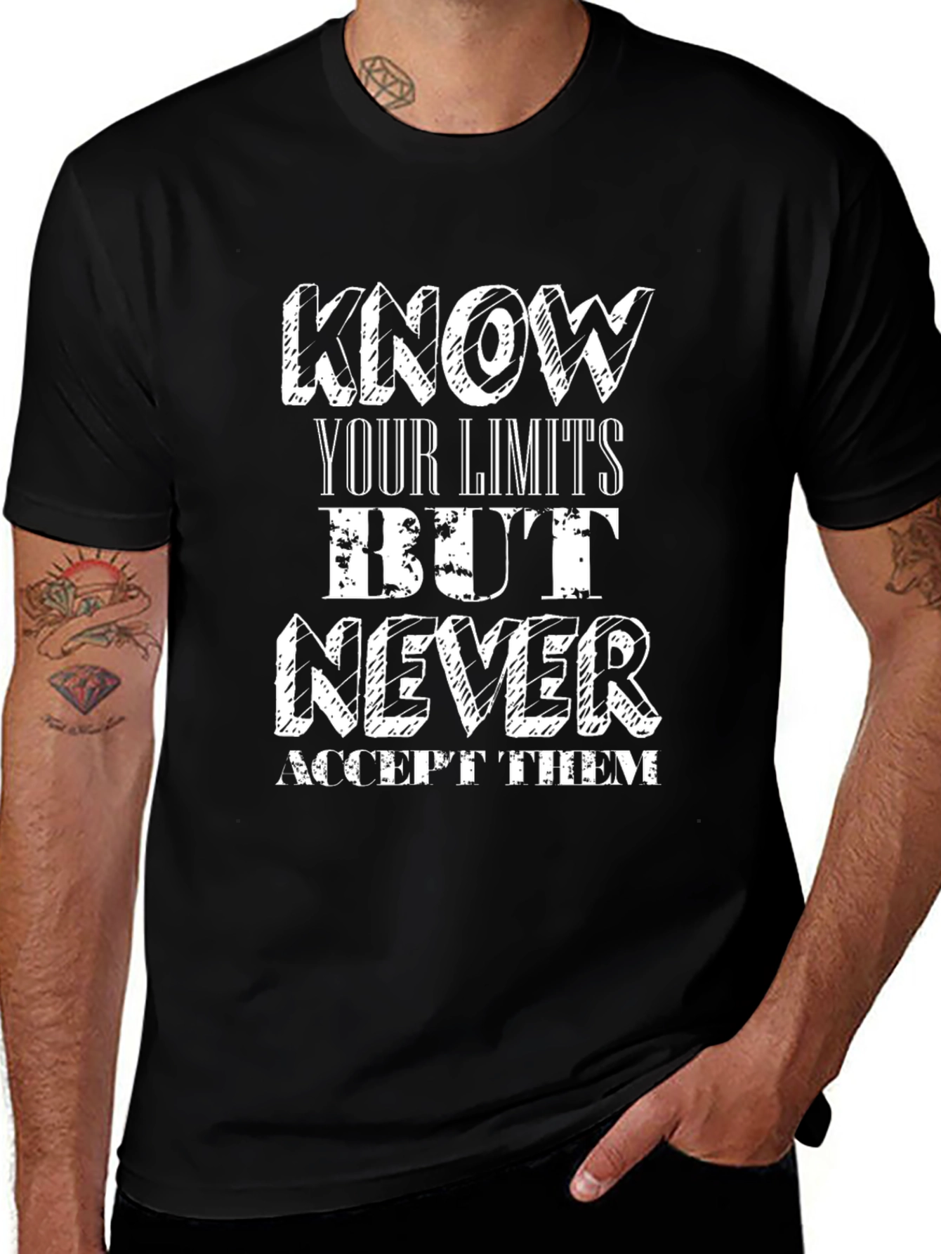 Know Your Limits T-Shirt - Motivational Black Tee