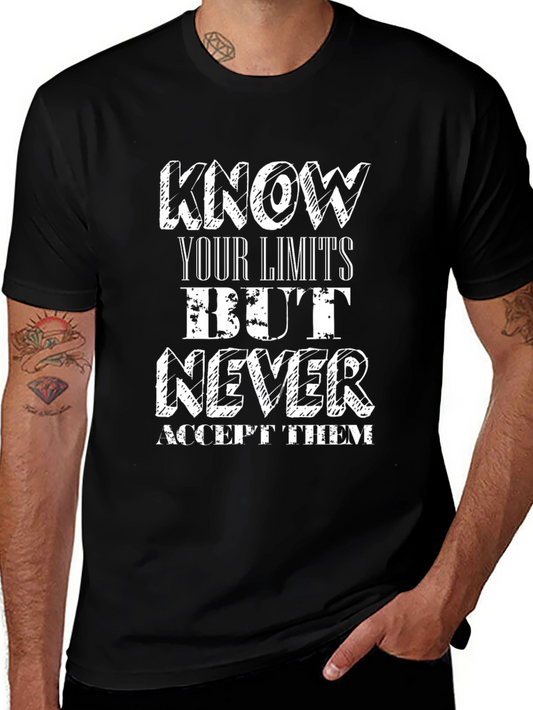 Know Your Limits T-Shirt - Motivational Black Tee