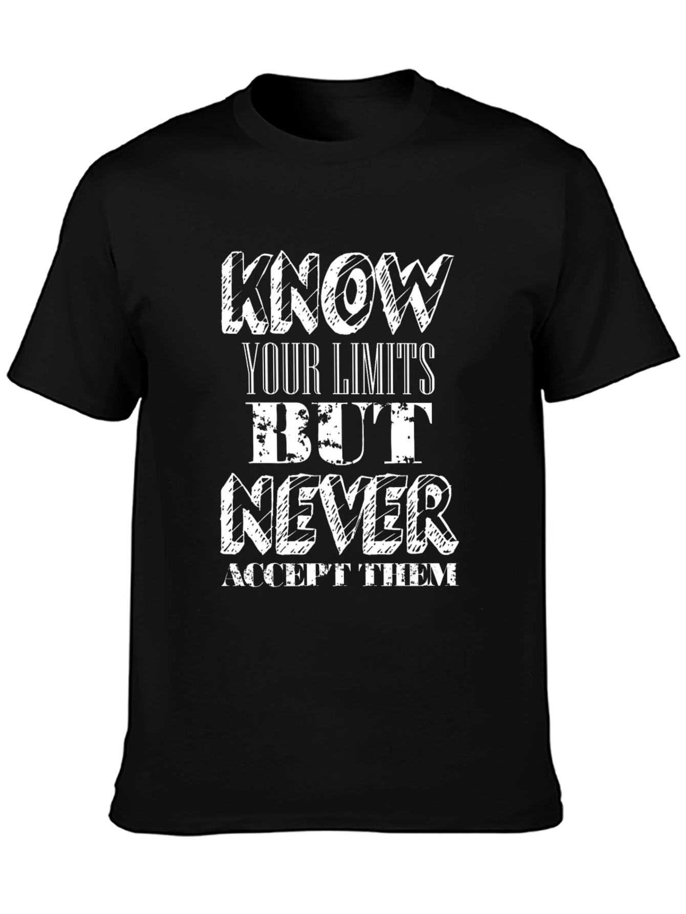 Know Your Limits T-Shirt - Motivational Black Tee