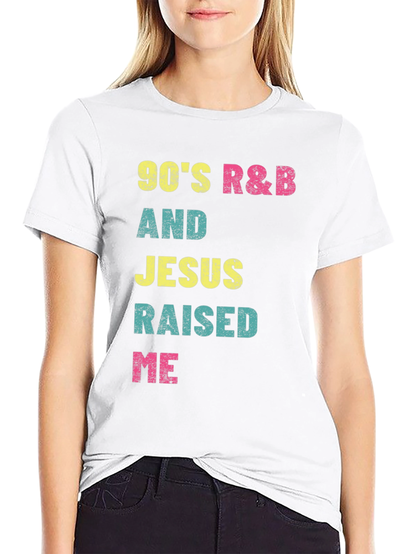 90s R&B and Jesus Raised Me Graphic T-Shirt