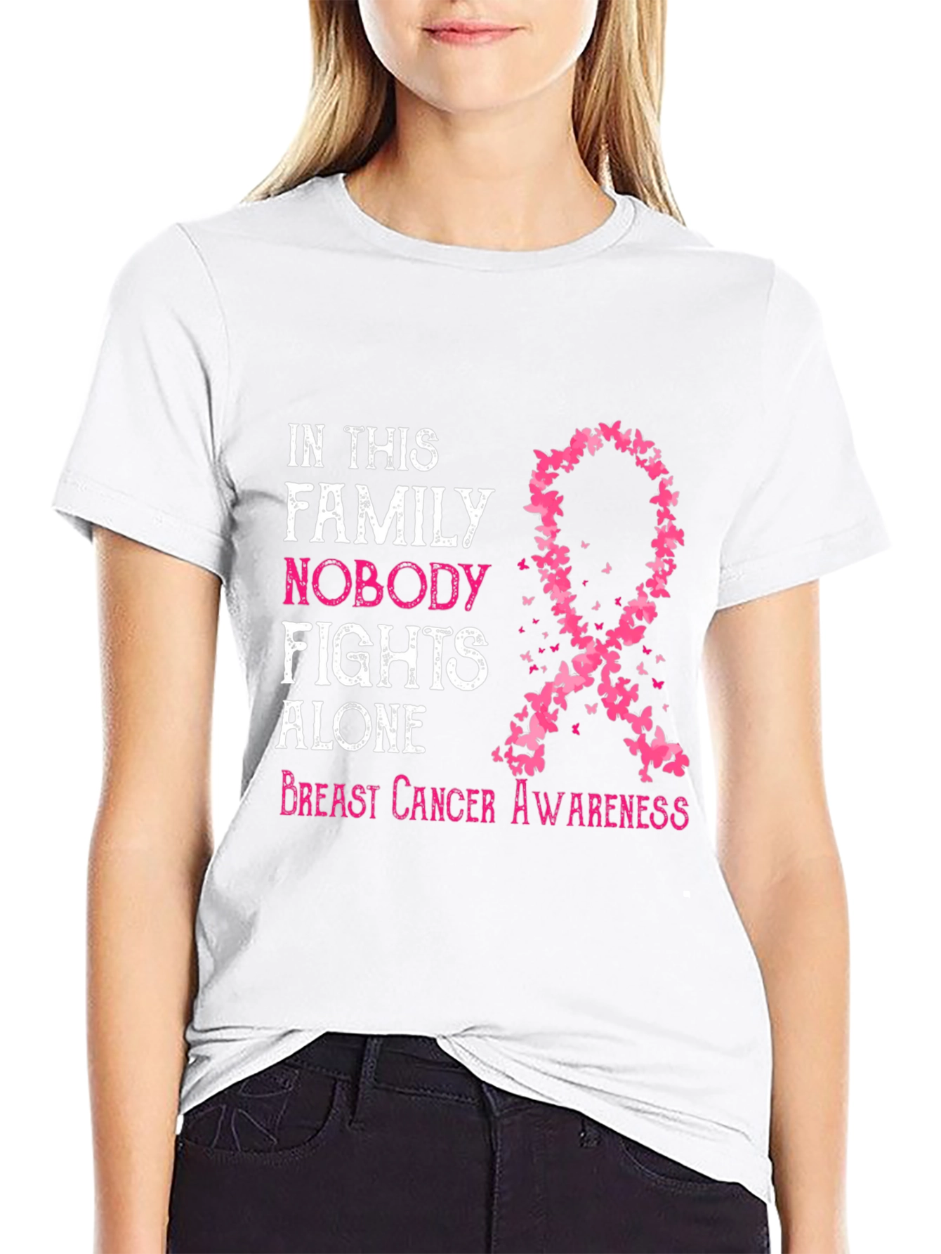 Breast Cancer Awareness T-Shirt: Nobody Fights Alone