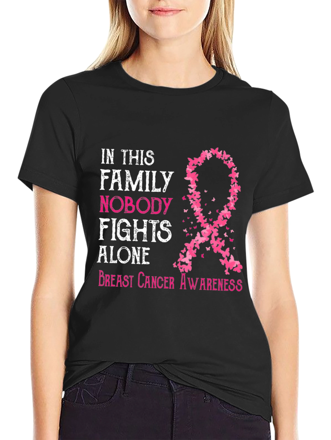 Breast Cancer Awareness T-Shirt: Nobody Fights Alone