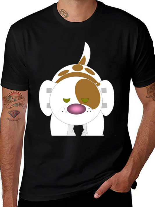 Cartoon Dog Print T-Shirt - Soft Cotton Tee