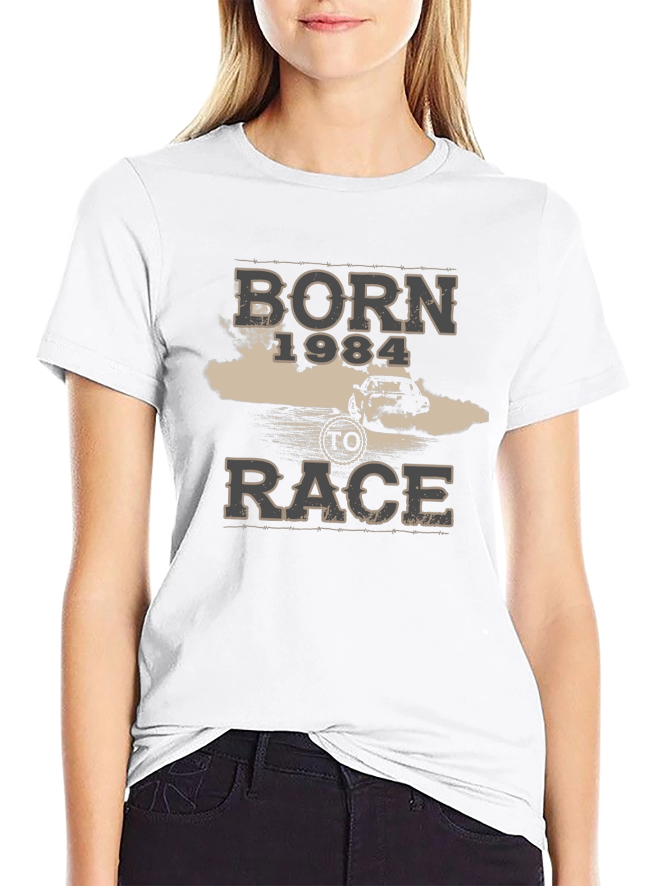 Born 1984 to Race Black Graphic Tee
