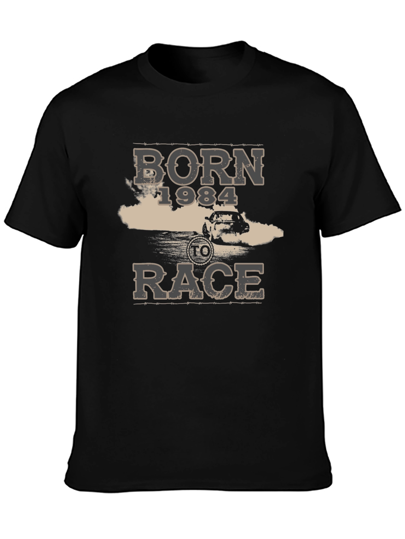 Born 1984 to Race Black Graphic Tee