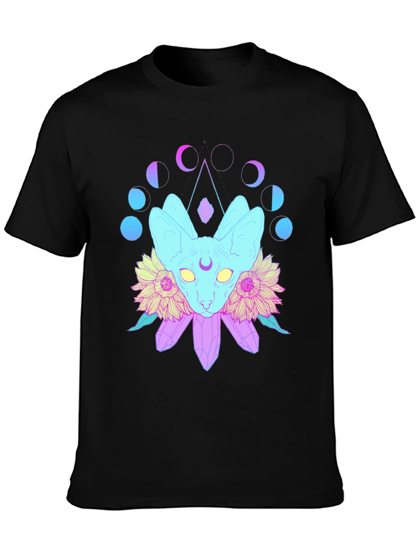Mystic Cat Moon Phases T-Shirt