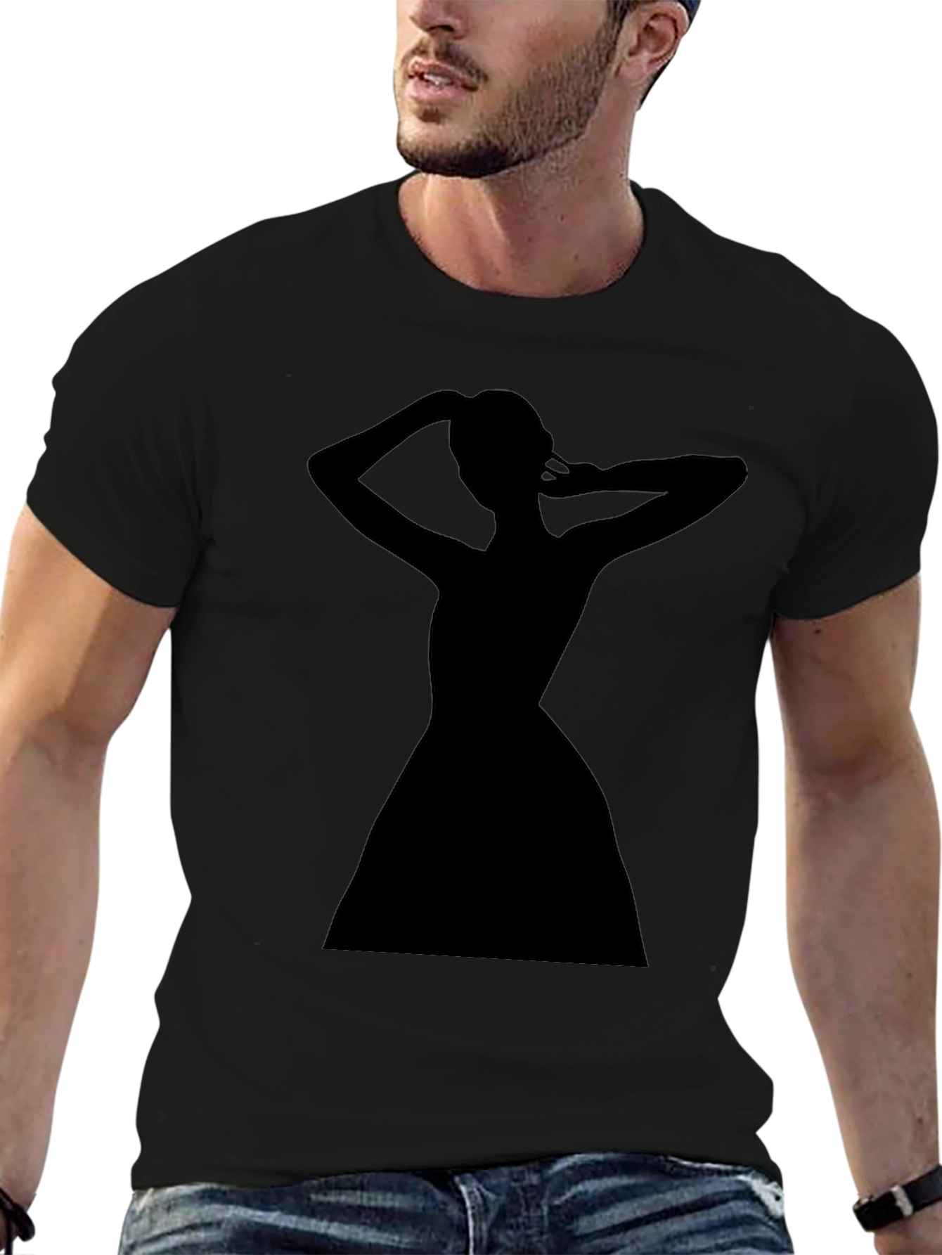 Silhouette Woman Black T-Shirt