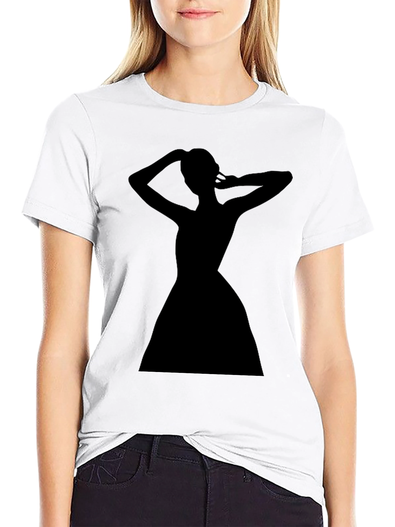 Silhouette Woman Black T-Shirt