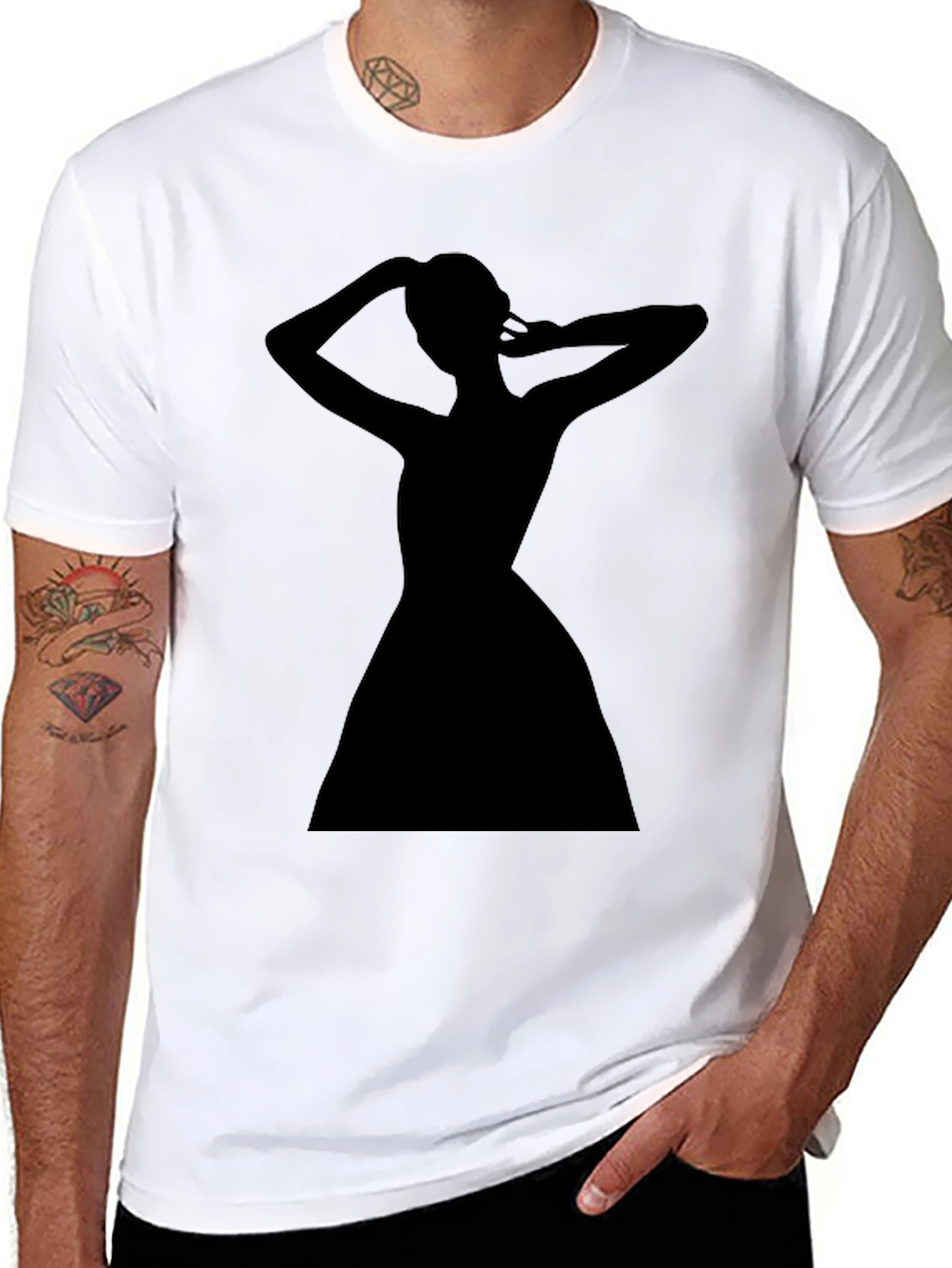 Silhouette Woman Black T-Shirt