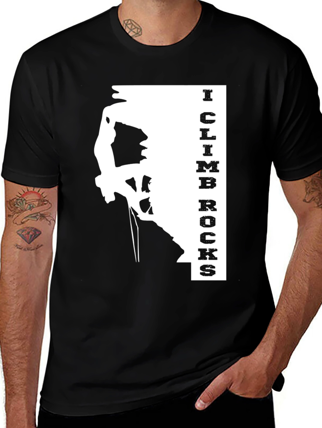 I Climb Rocks Graphic Tee - Black