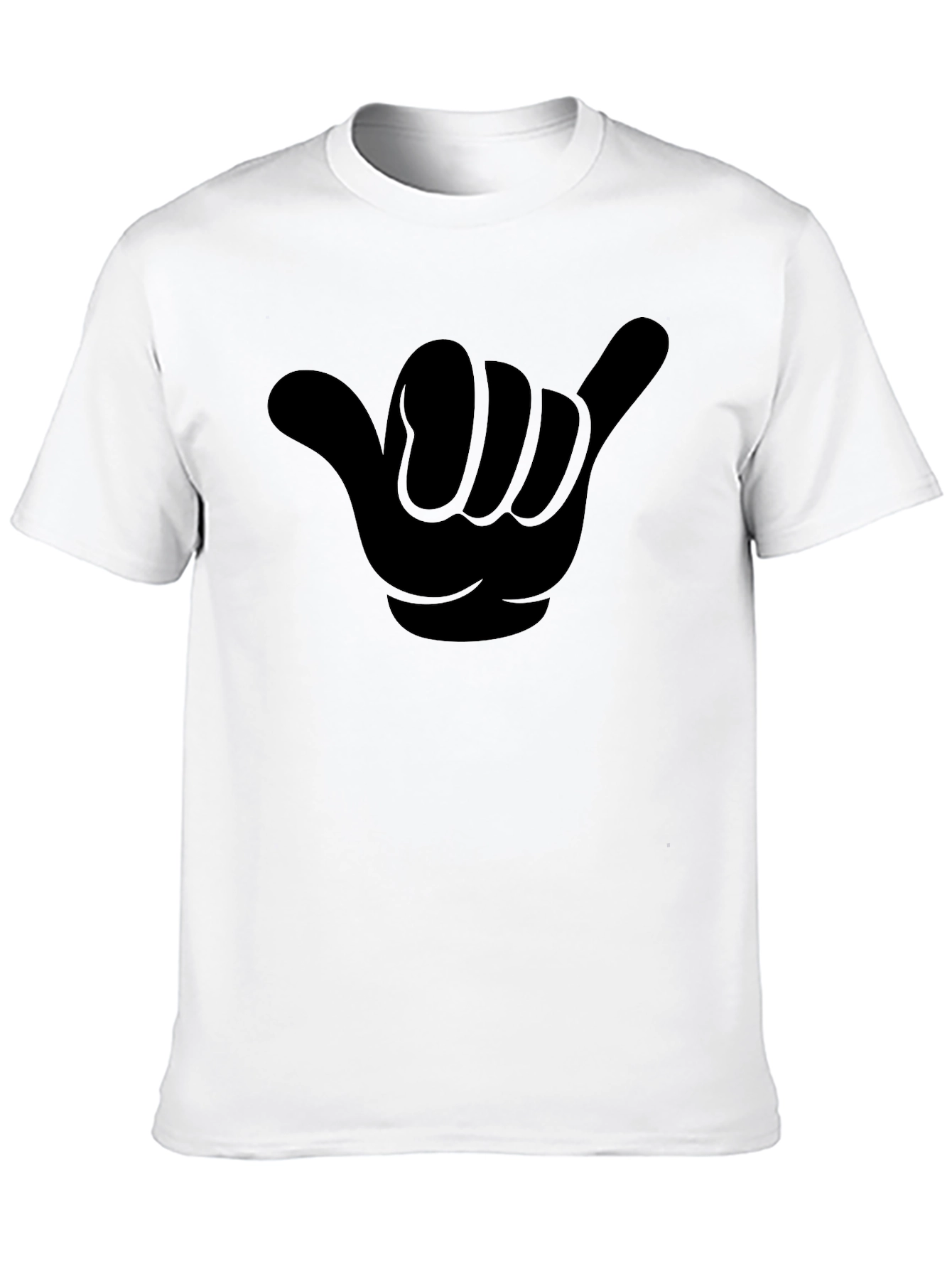 Hang Loose Shaka Sign Graphic Tee - Black