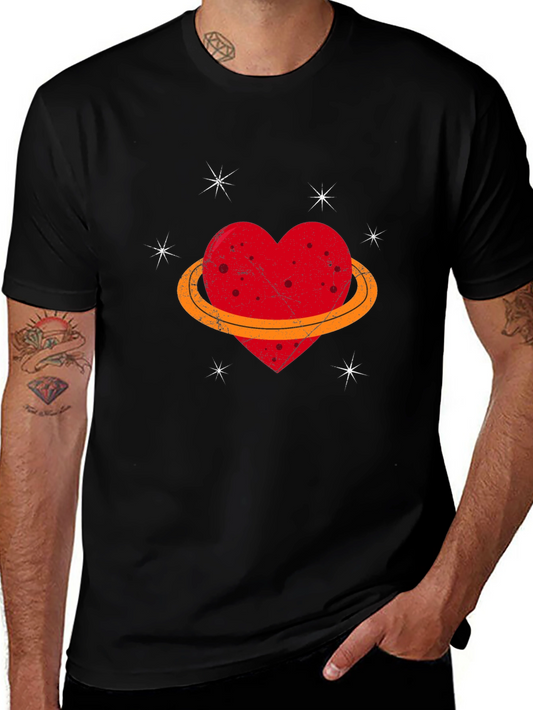 Heart Planet Graphic Tee - Unique Design