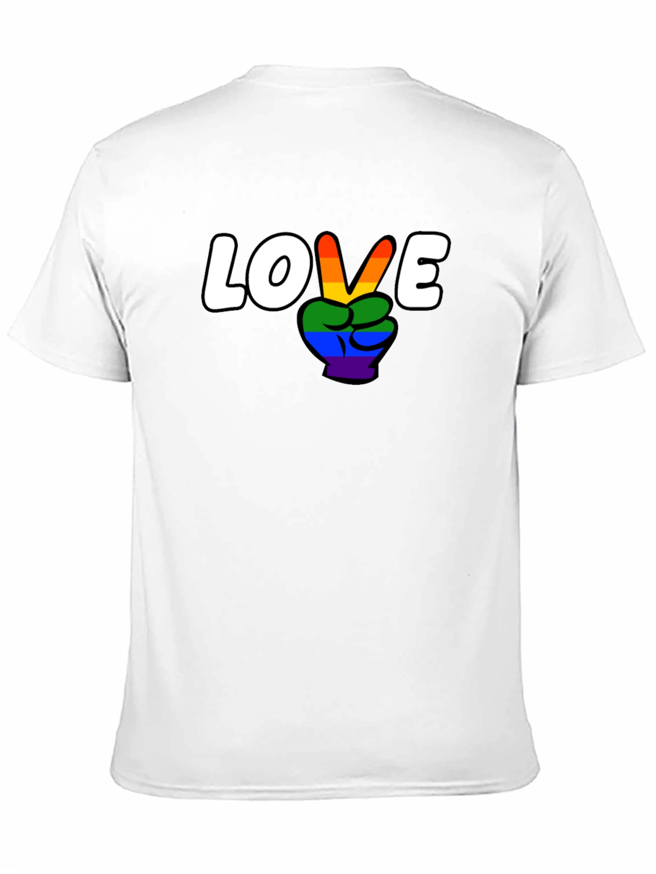 Love Wins Rainbow Peace Sign Graphic Tee