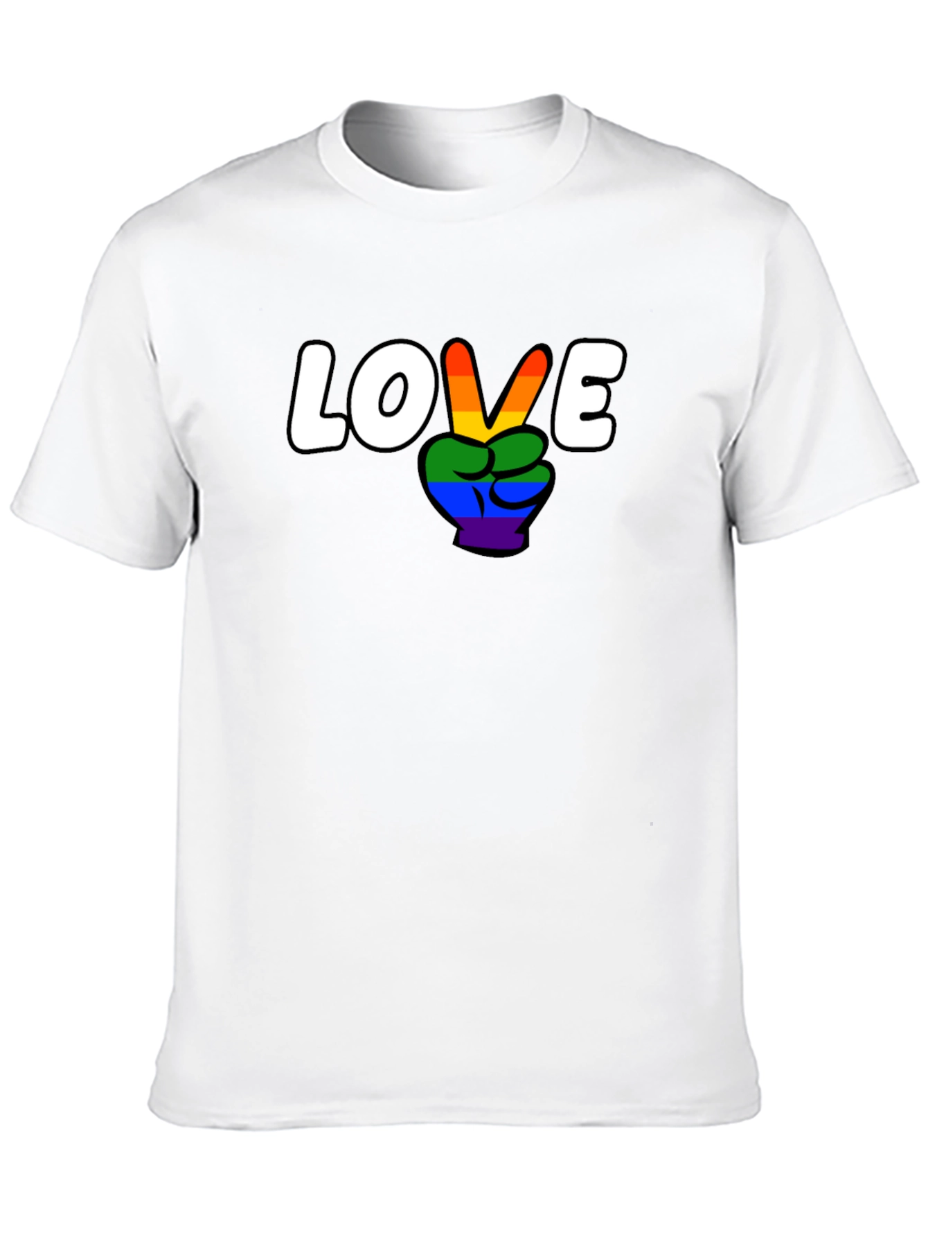 Love Wins Rainbow Peace Sign Graphic Tee