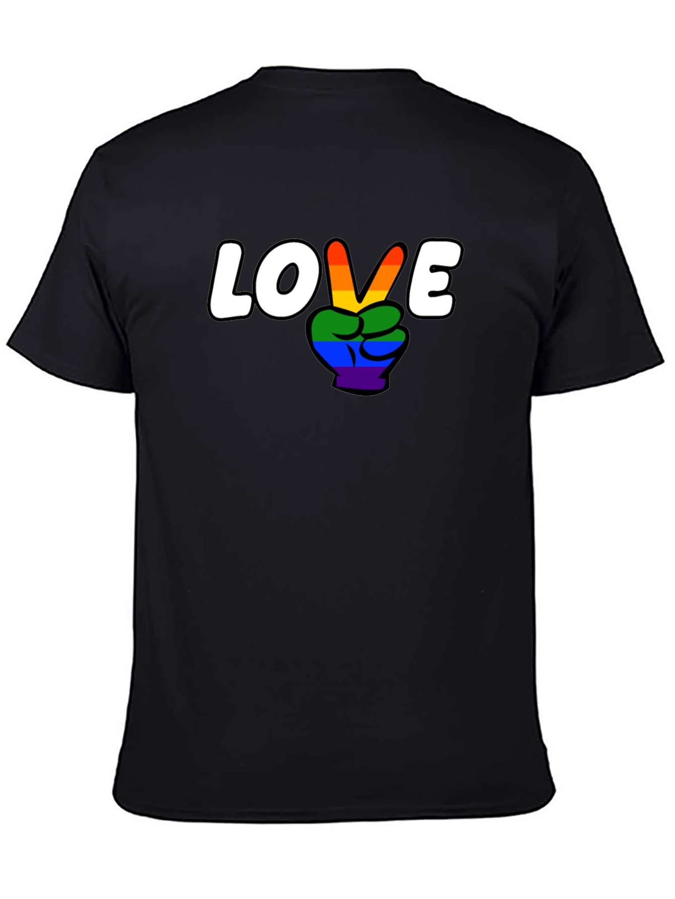 Love Wins Rainbow Peace Sign Graphic Tee