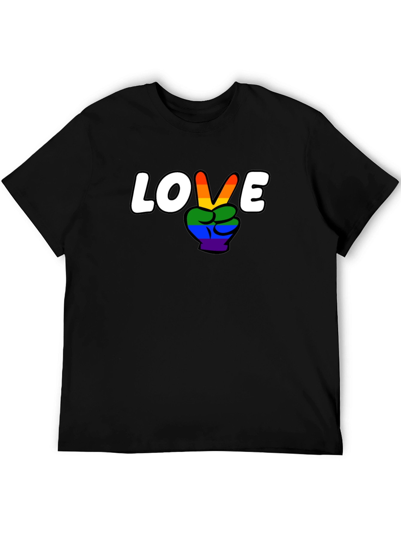 Love Wins Rainbow Peace Sign Graphic Tee