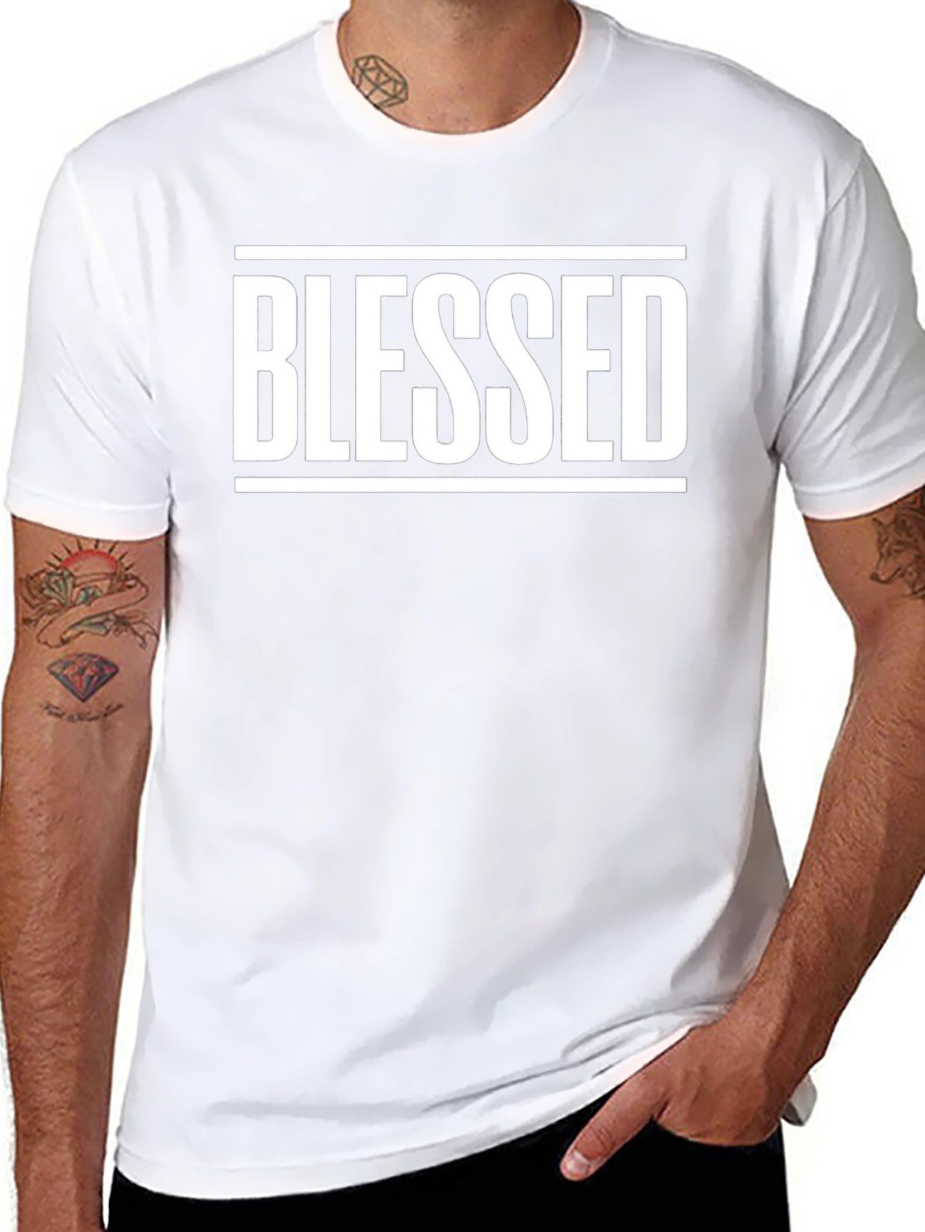 Blessed Graphic T-Shirt - Black Crew Neck Tee