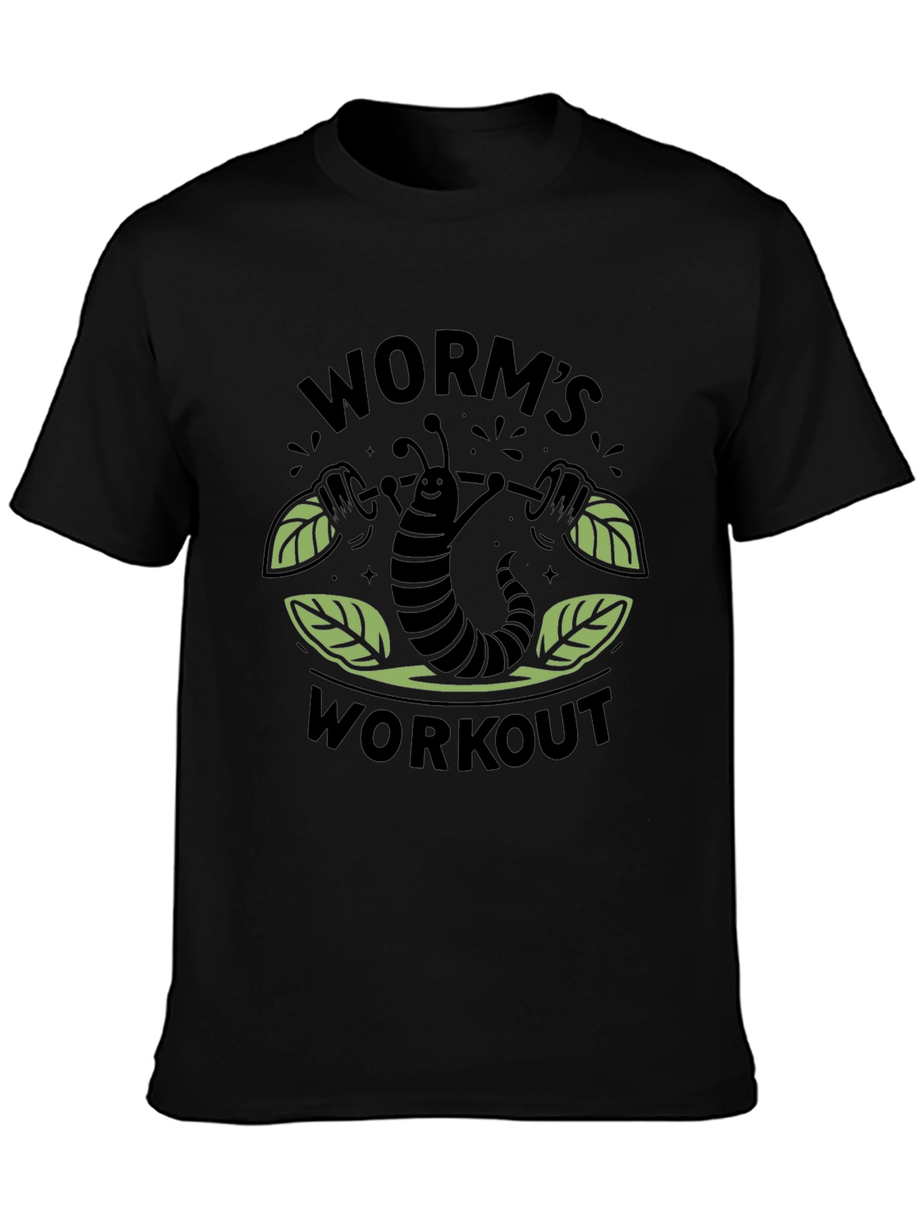Worms Workout T-Shirt - Black Cotton Tee