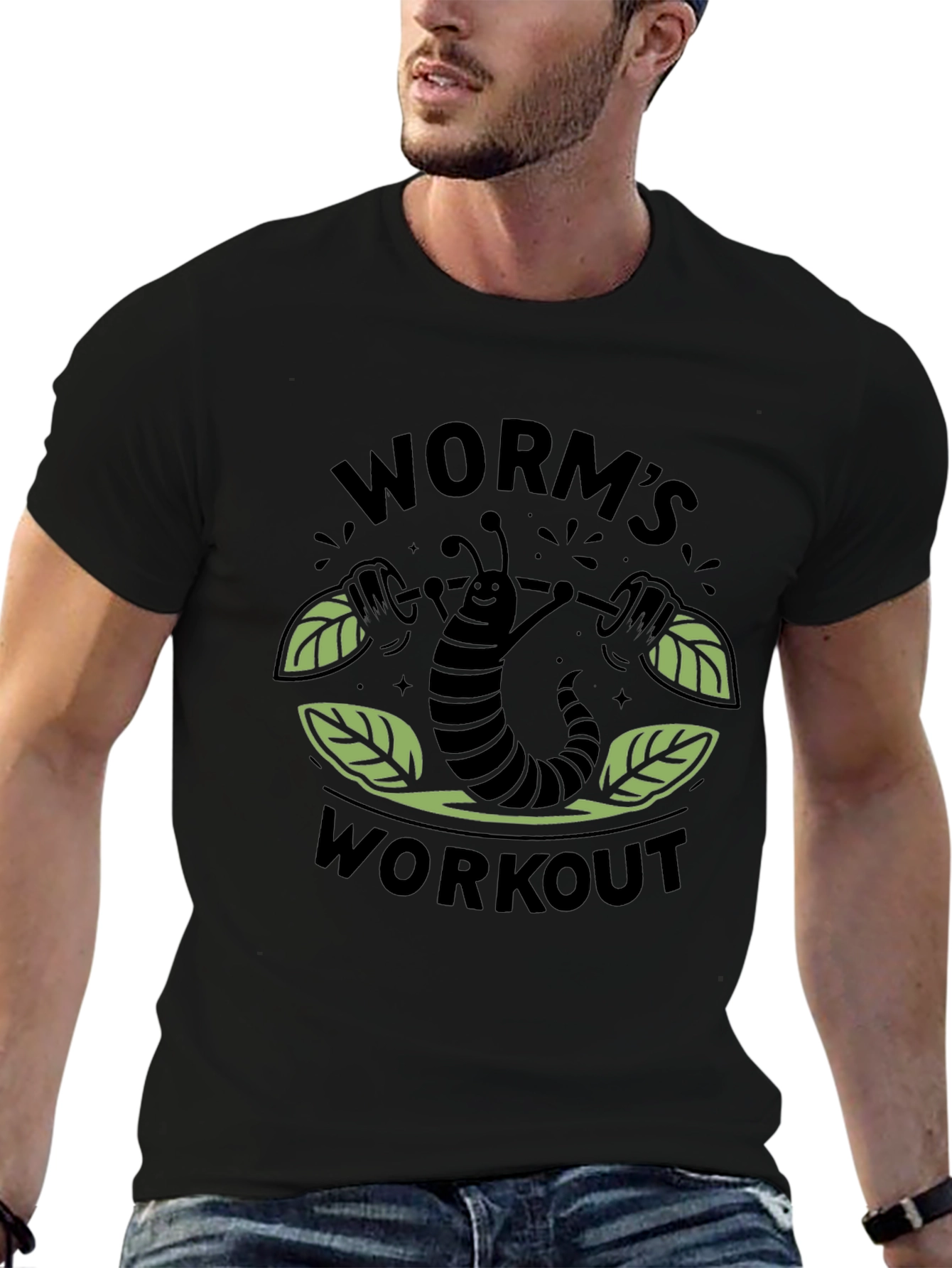 Worms Workout T-Shirt - Black Cotton Tee