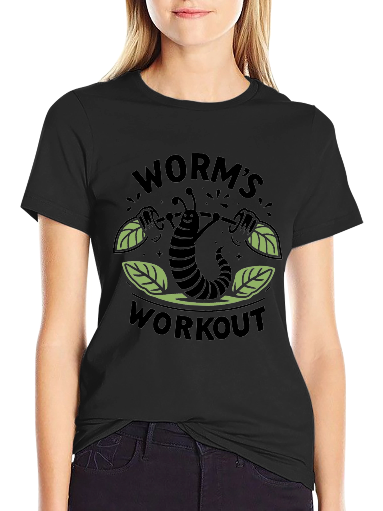 Worms Workout T-Shirt - Black Cotton Tee