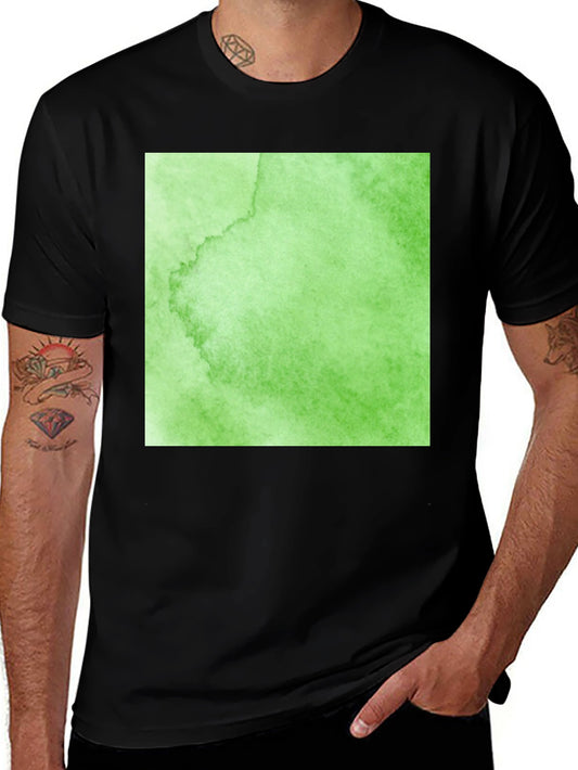 Green Watercolor Graphic Tee - Stylish Casual Wear