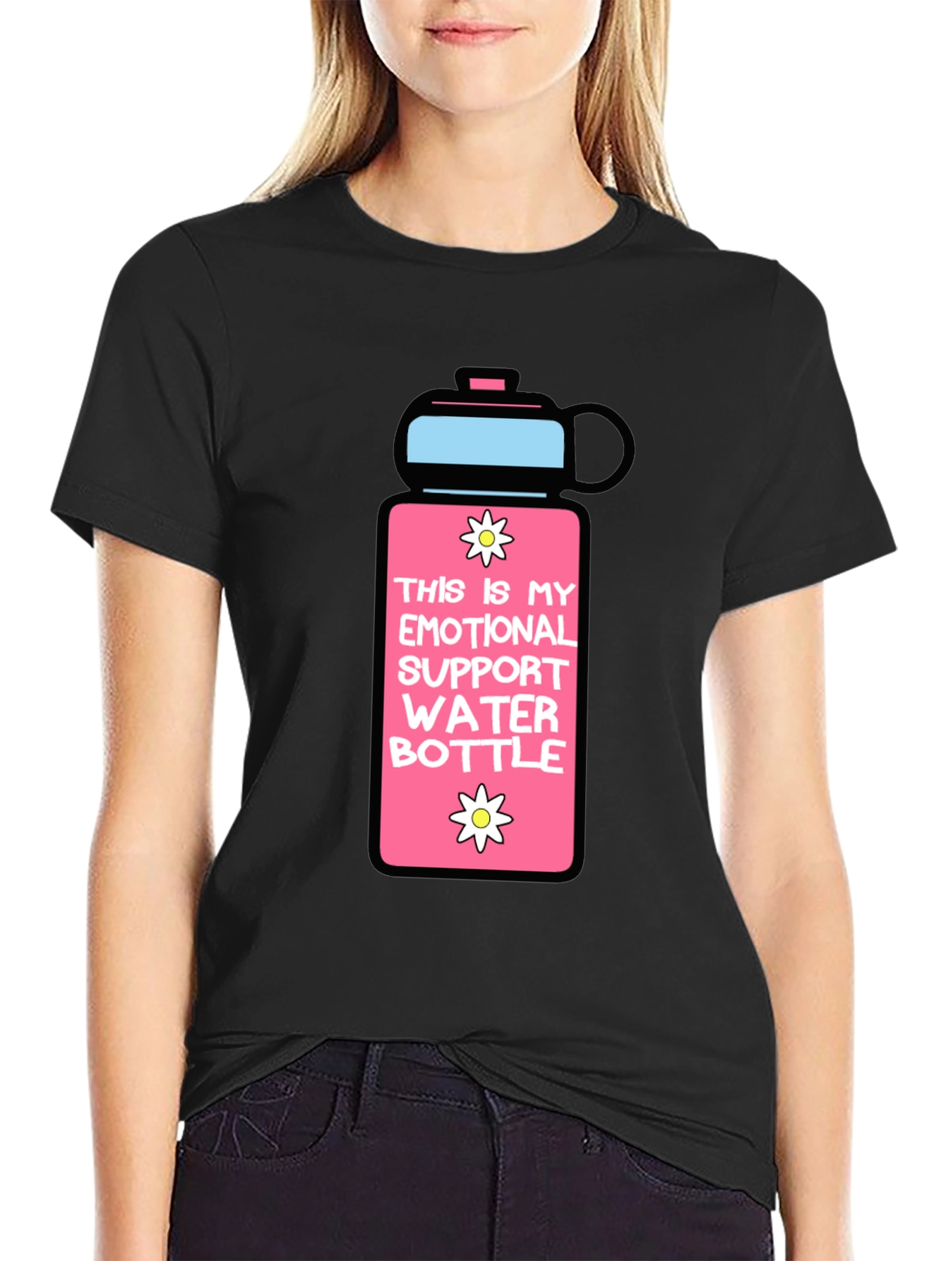 Emotional Support Water Bottle Graphic T-Shirt