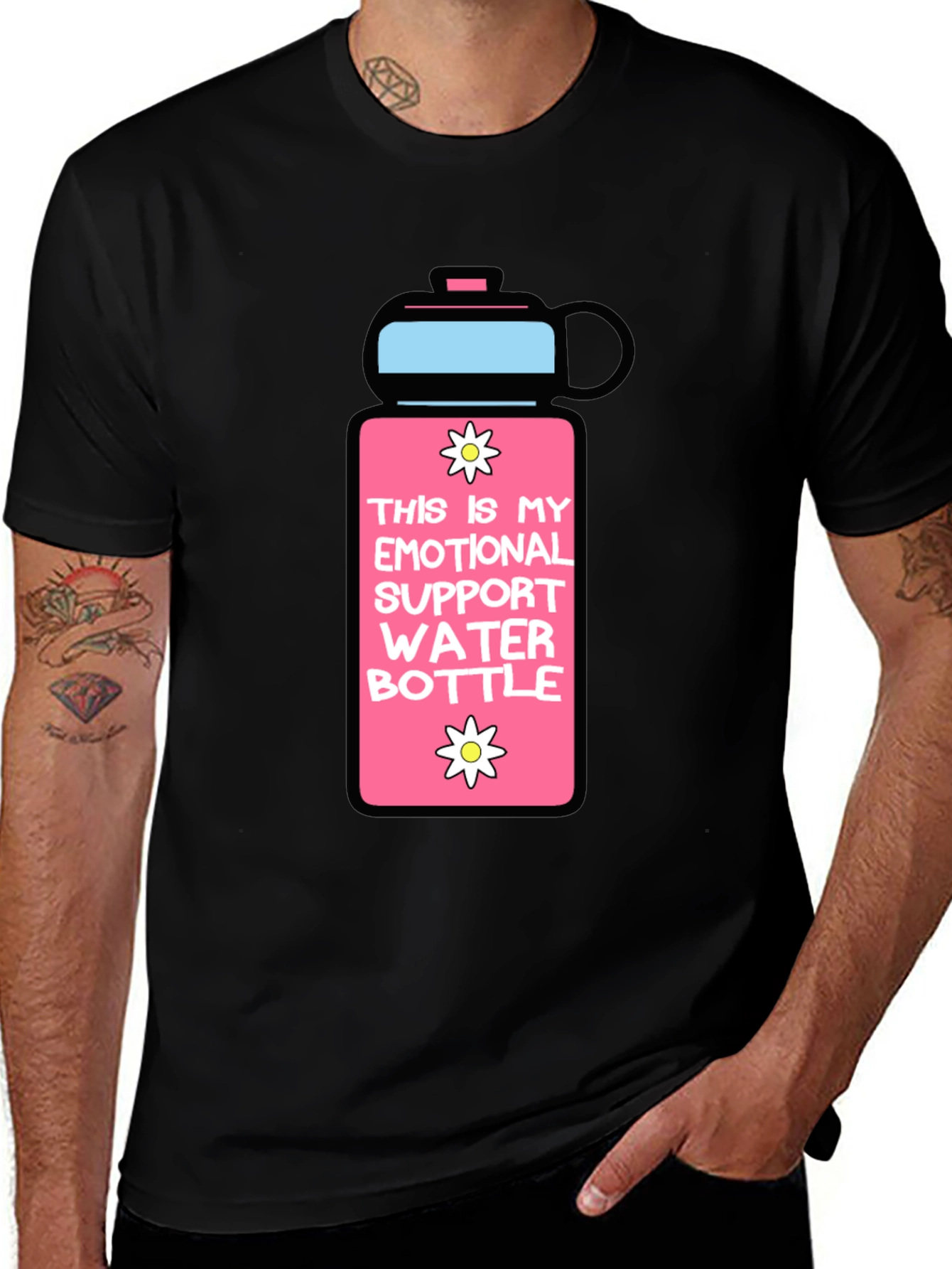 Emotional Support Water Bottle Graphic T-Shirt