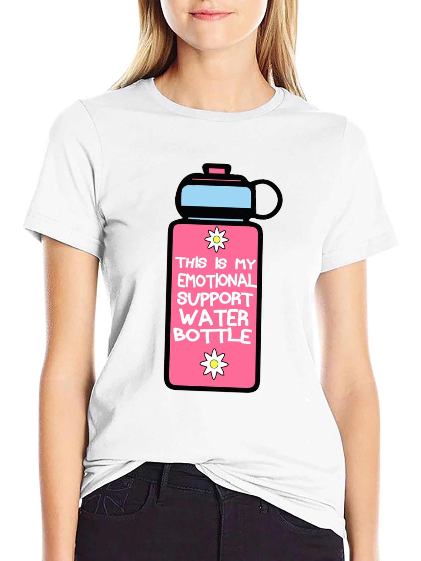 Emotional Support Water Bottle Graphic T-Shirt