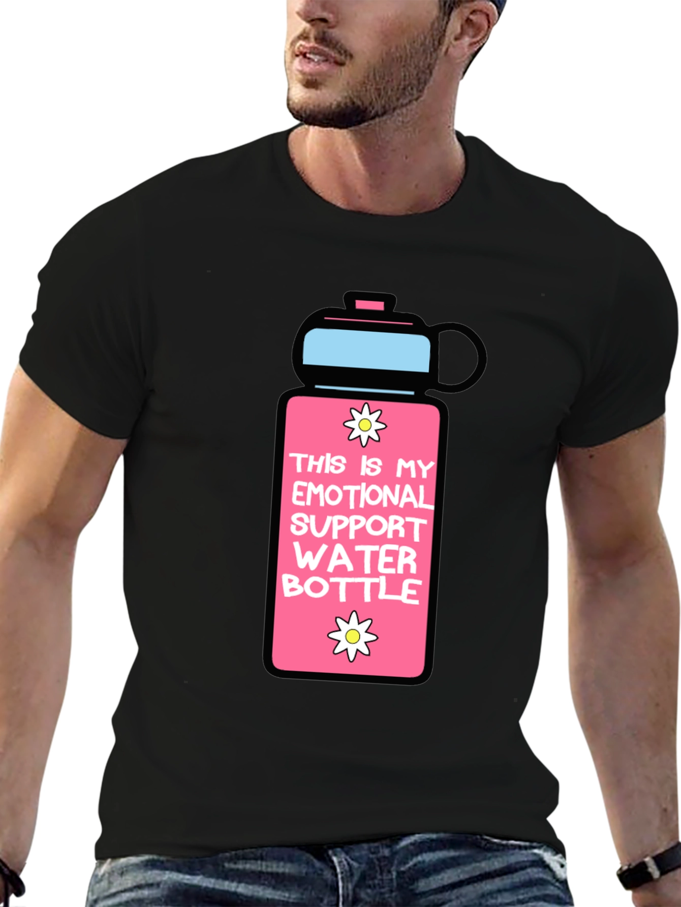 Emotional Support Water Bottle Graphic T-Shirt