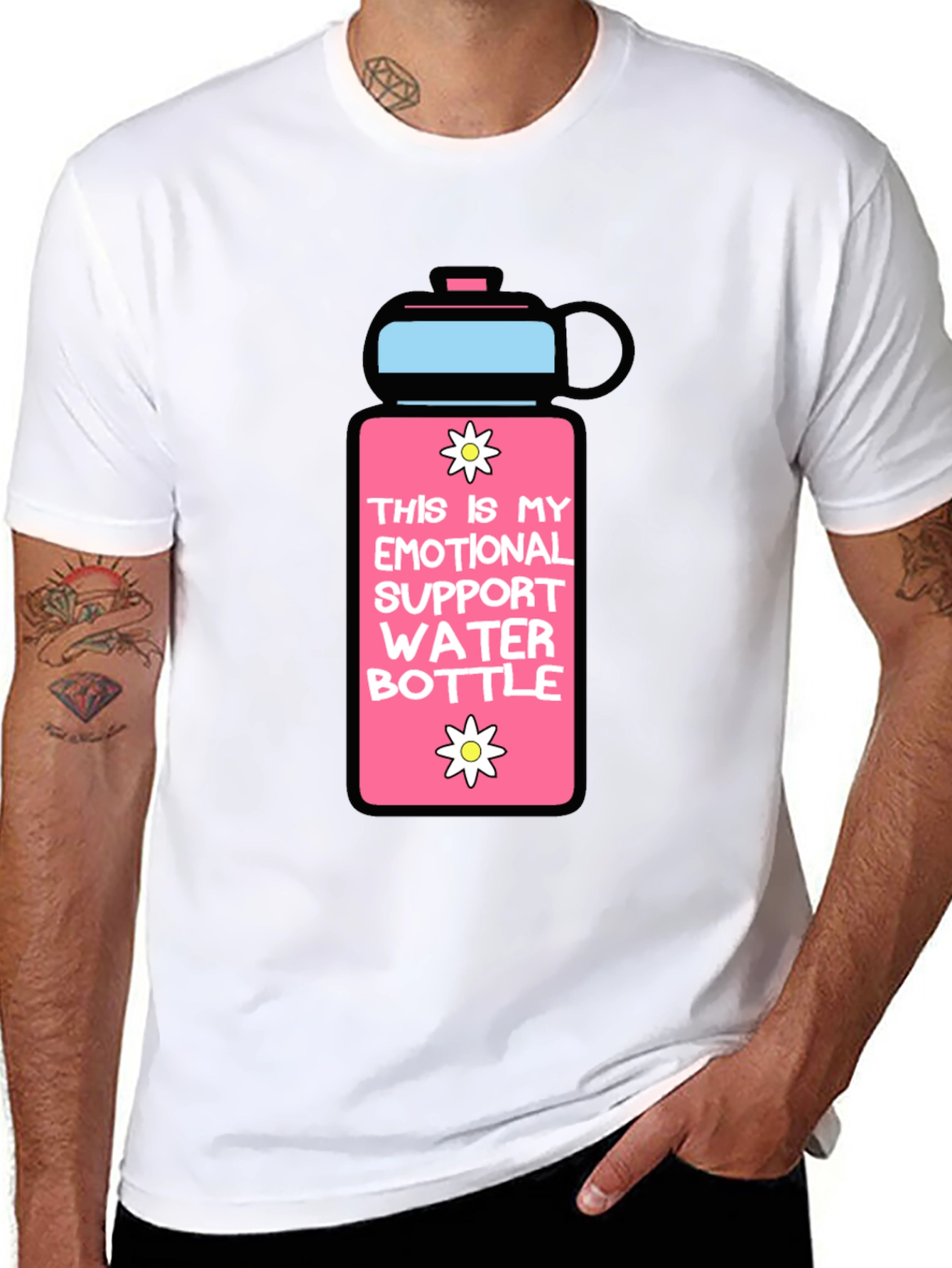 Emotional Support Water Bottle Graphic T-Shirt