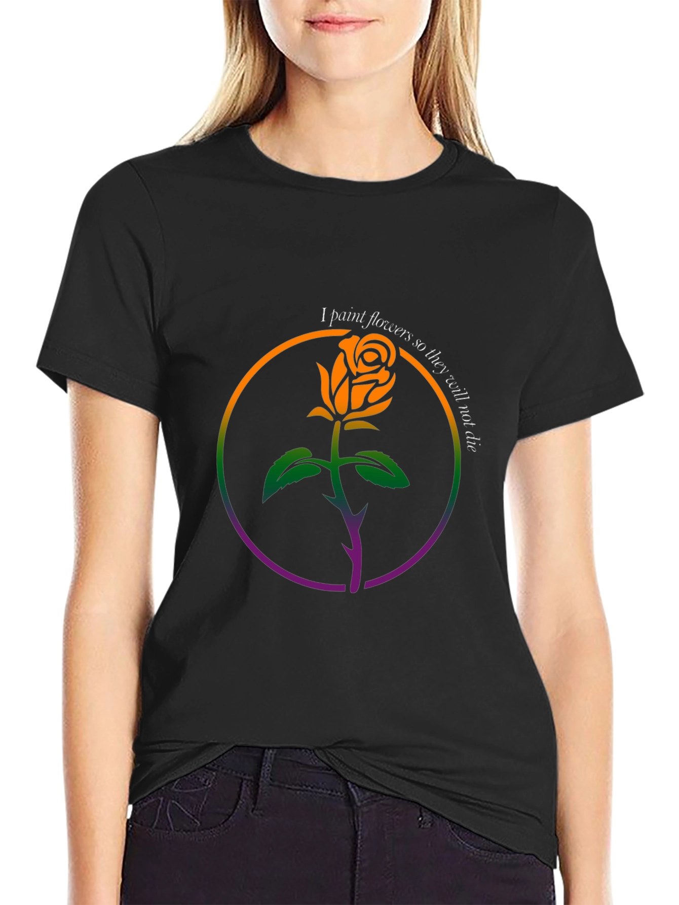 Rose Painting T-Shirt - Floral Art Tee