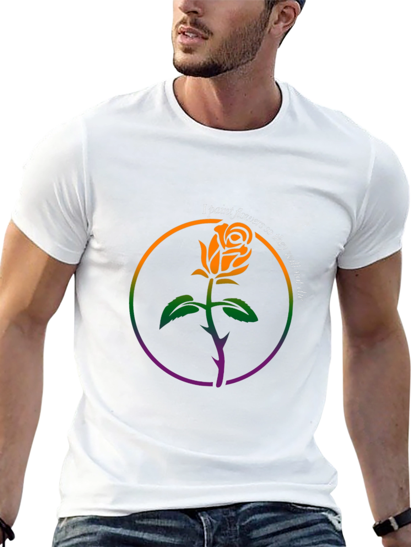 Rose Painting T-Shirt - Floral Art Tee