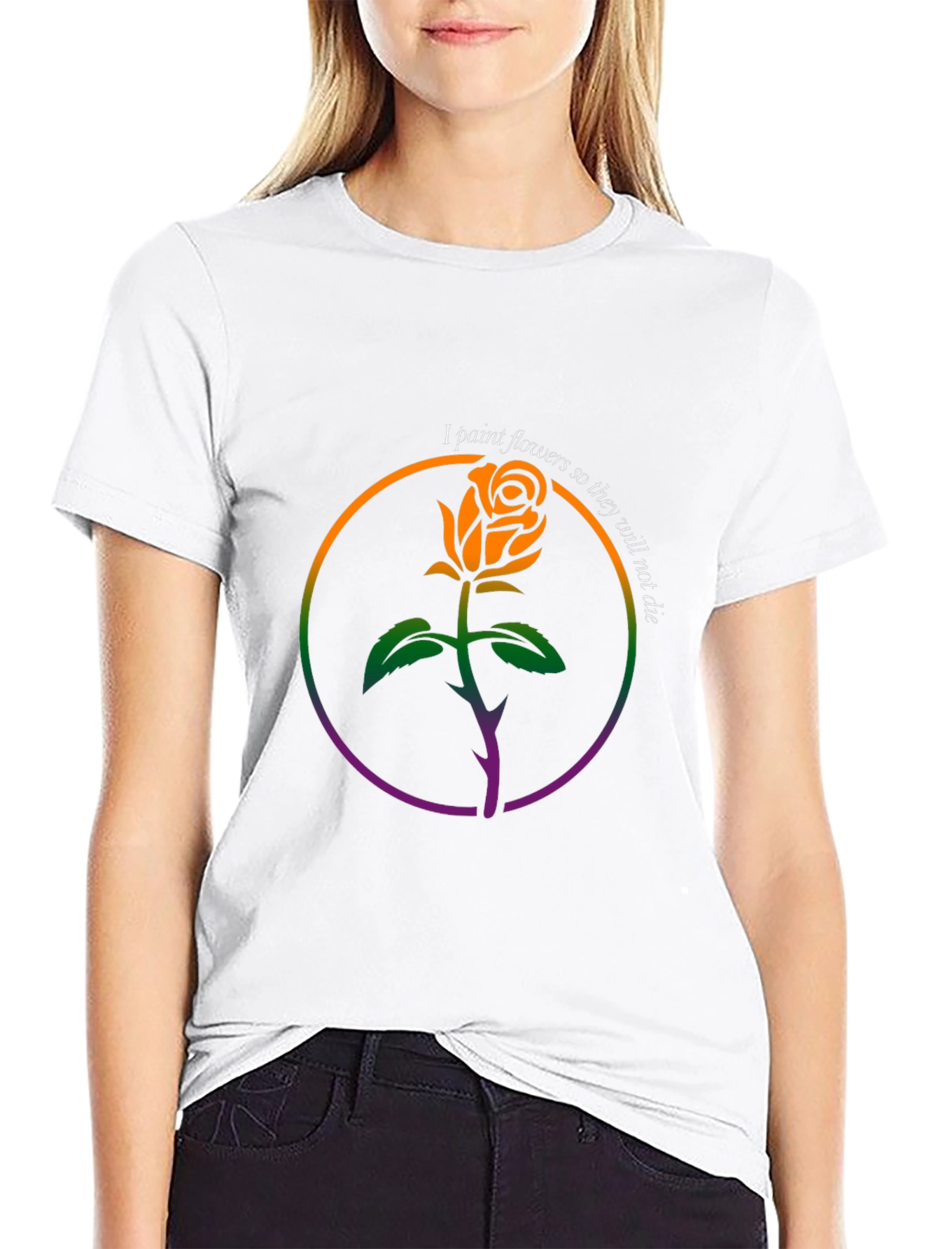 Rose Painting T-Shirt - Floral Art Tee