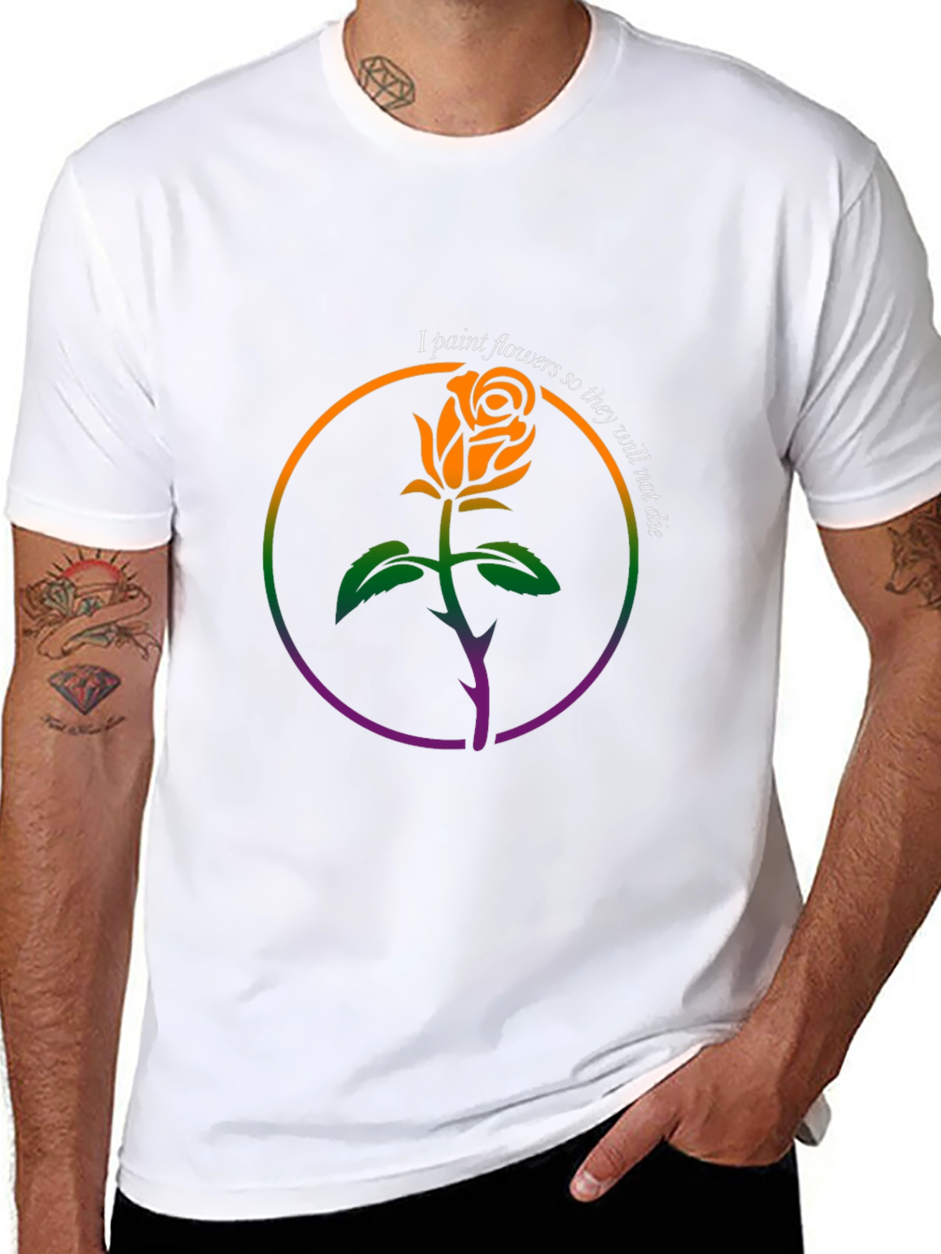 Rose Painting T-Shirt - Floral Art Tee