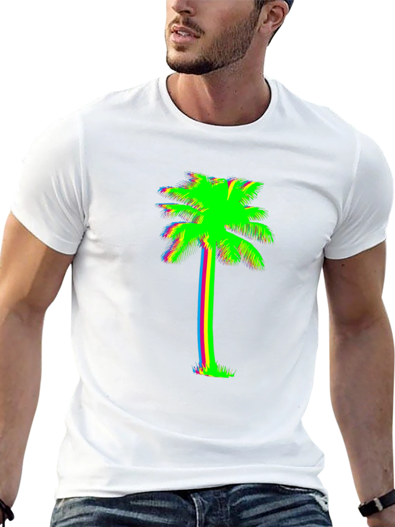 Neon Palm Tree Graphic Tee