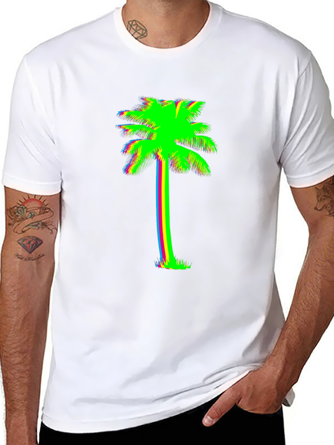 Neon Palm Tree Graphic Tee