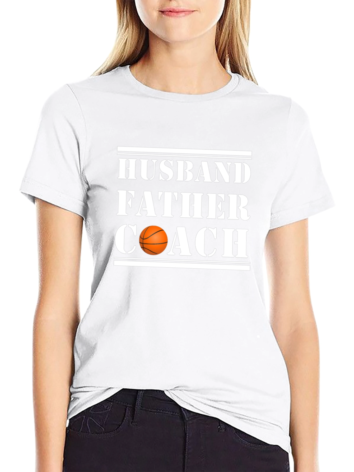 Husband Father Coach Basketball Graphic Tee