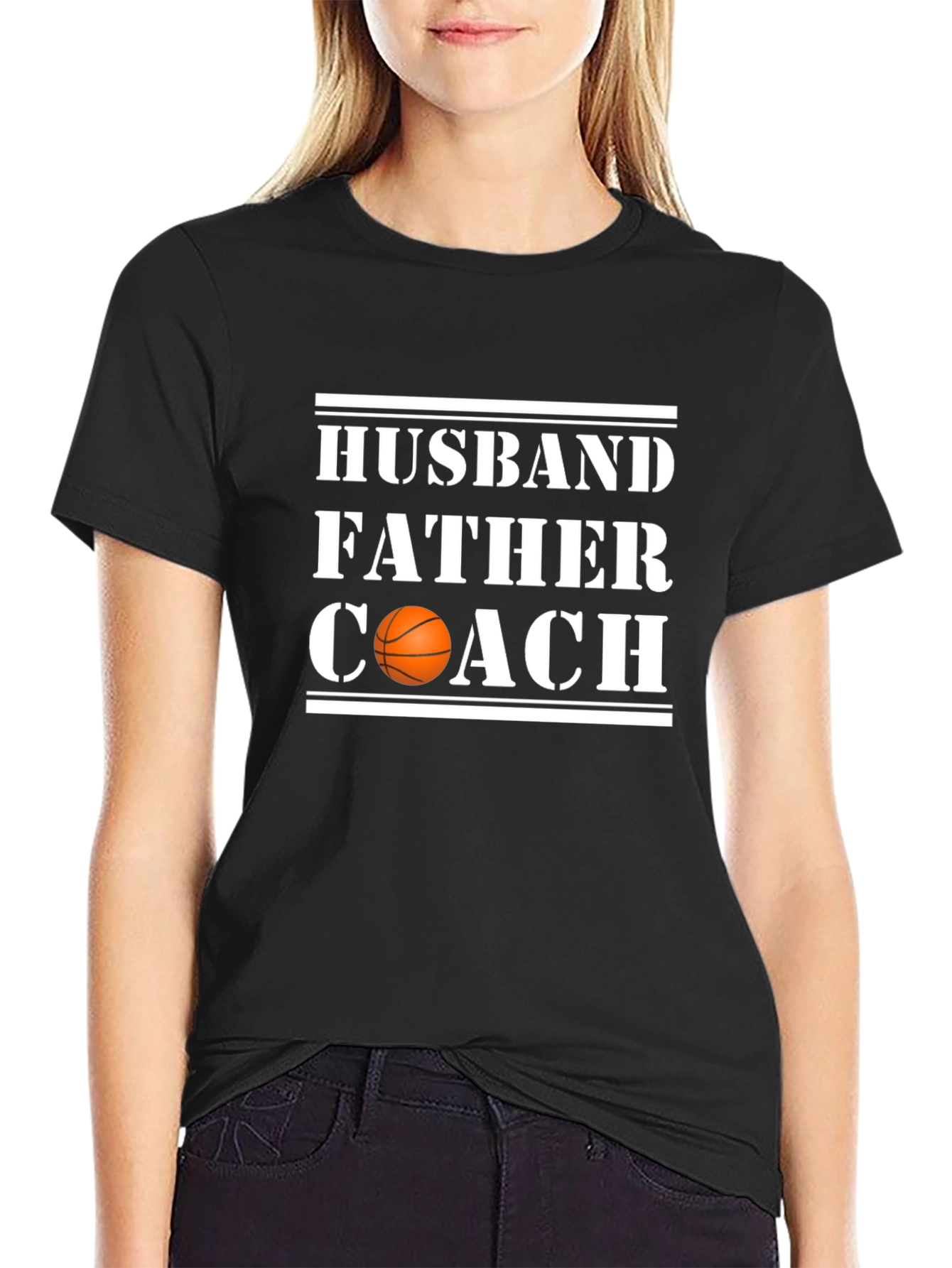 Husband Father Coach Basketball Graphic Tee