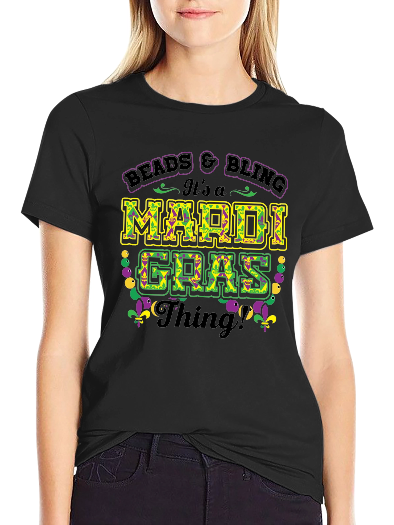 Beads & Bling Mardi Gras T-Shirt