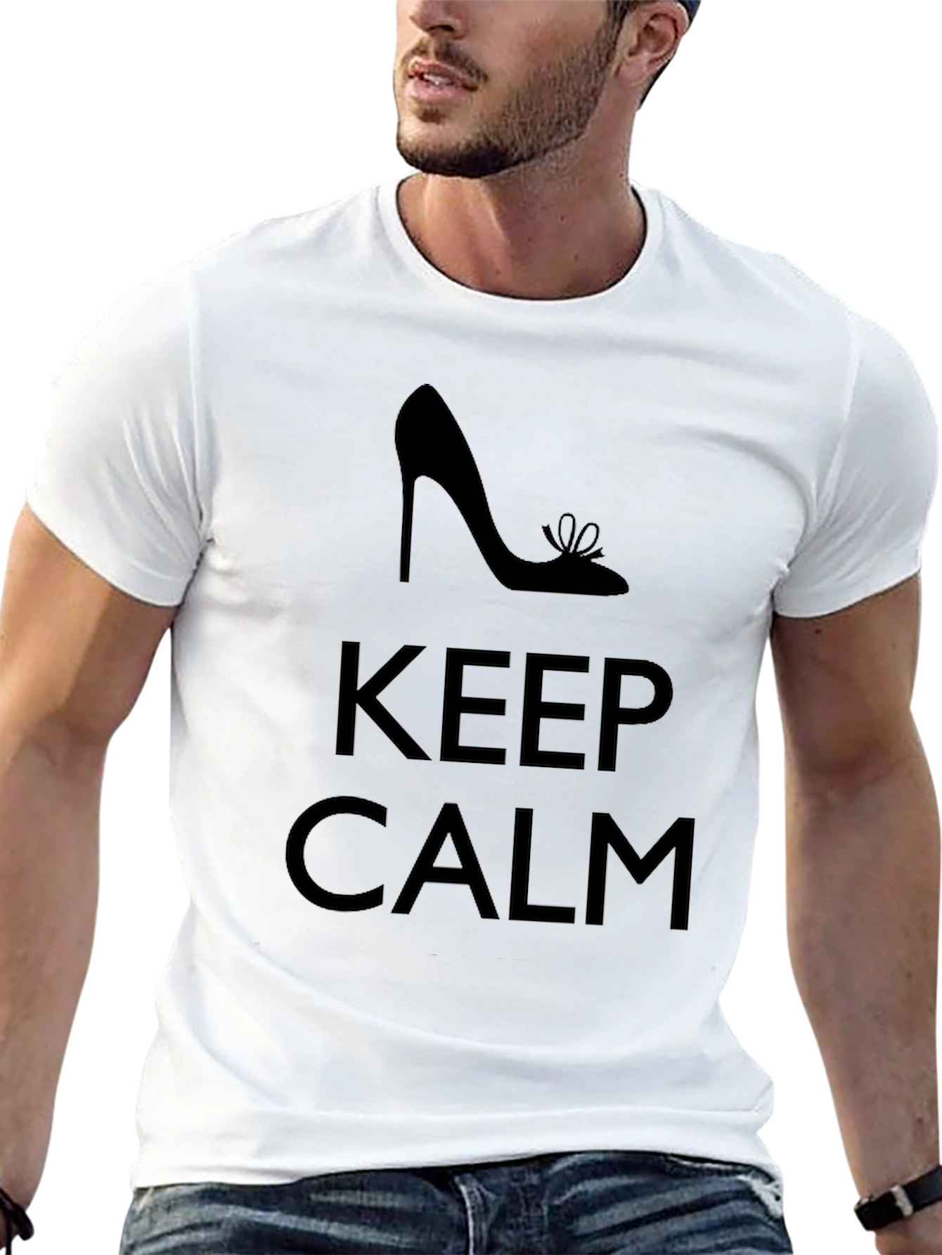 Keep Calm High Heel Graphic T-Shirt