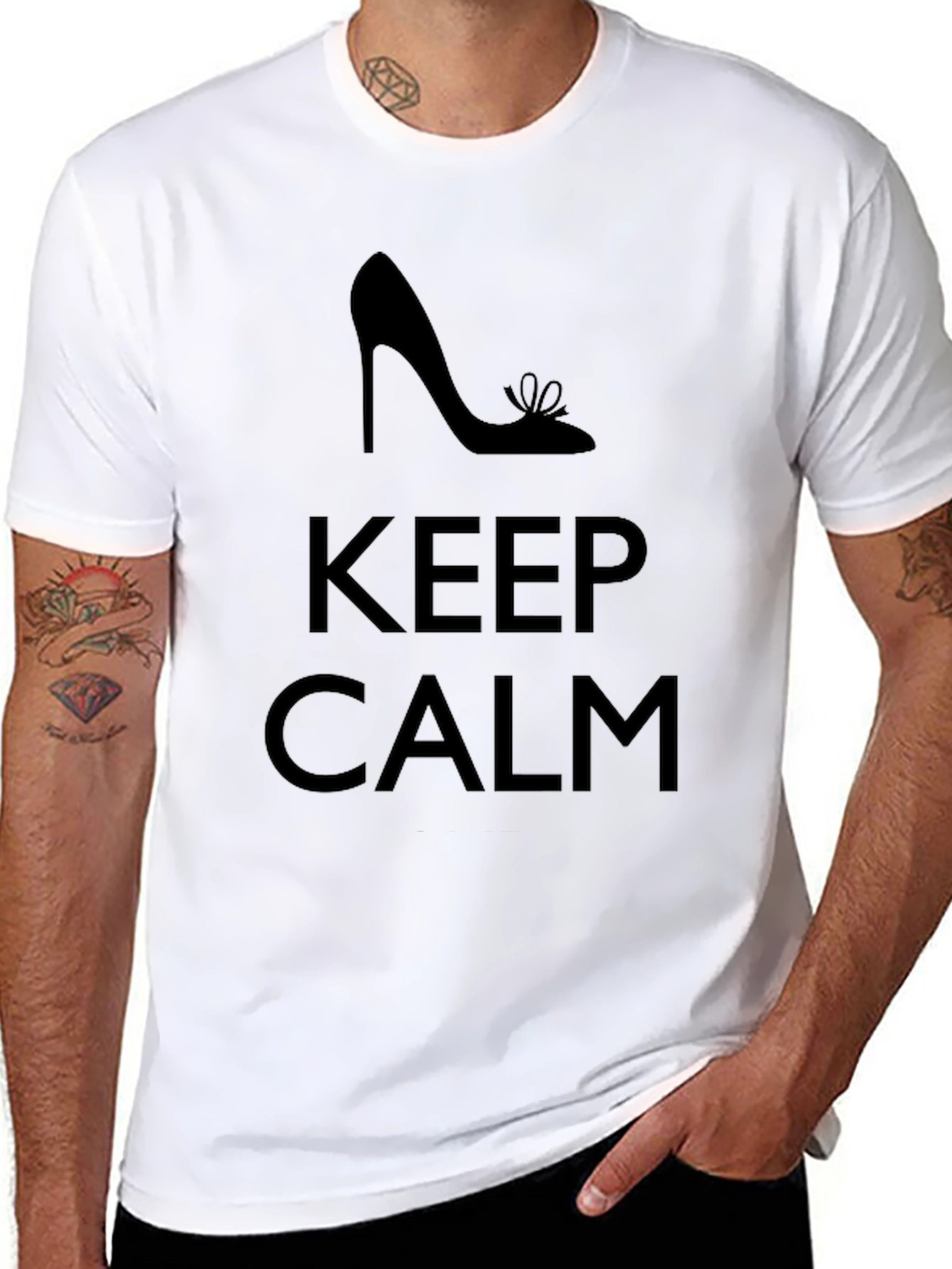 Keep Calm High Heel Graphic T-Shirt