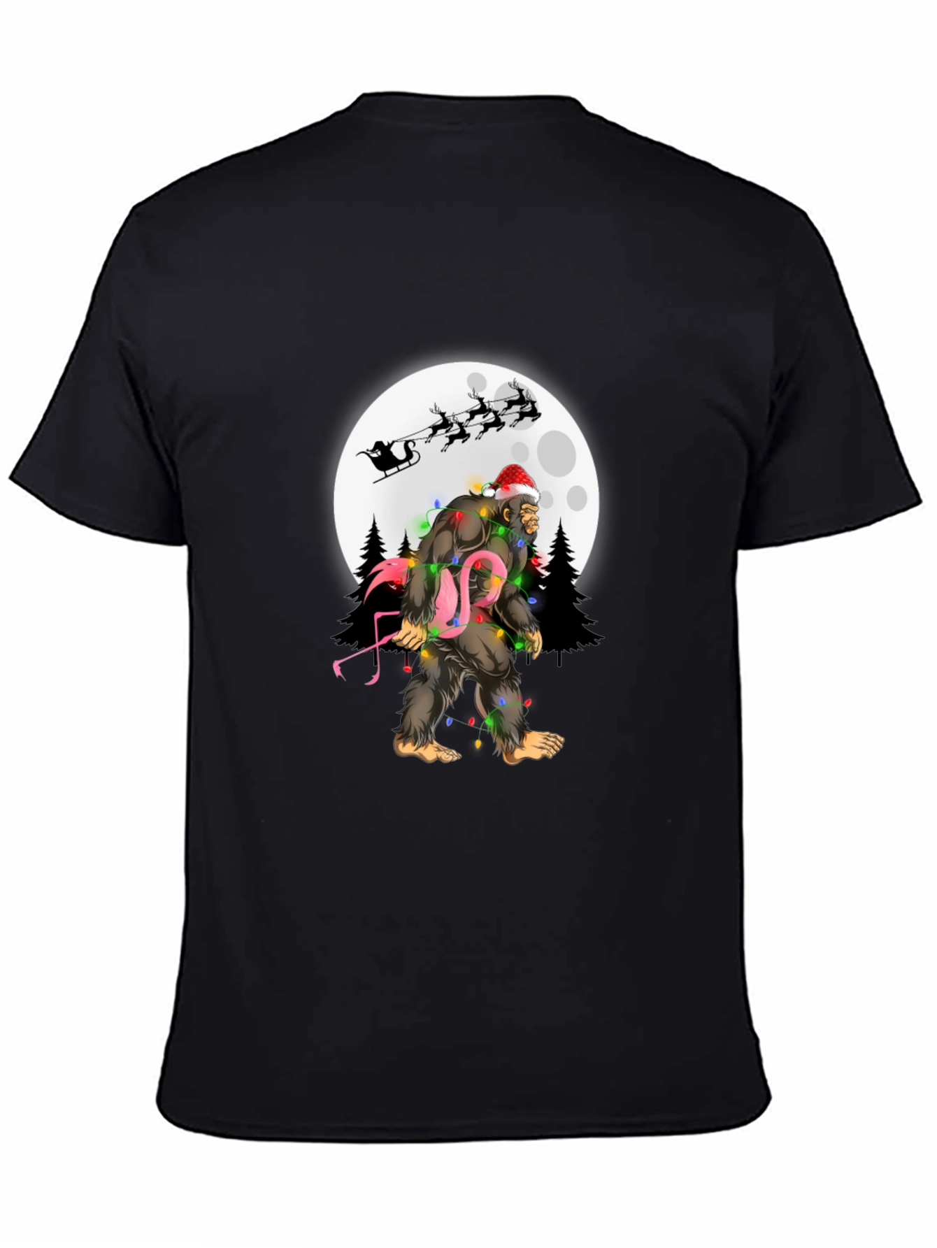 Sasquatch Flamingo Christmas T-Shirt