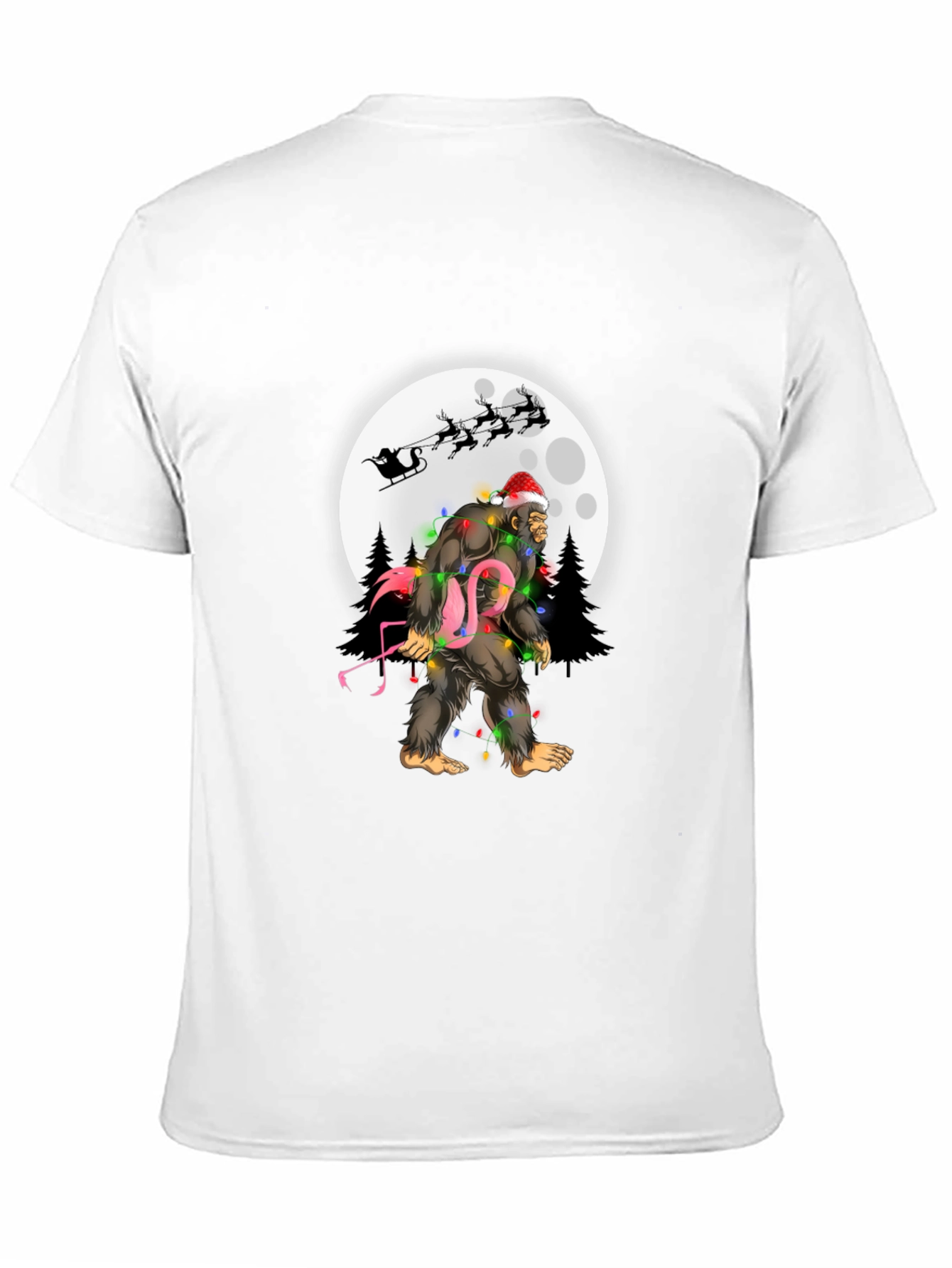 Sasquatch Flamingo Christmas T-Shirt